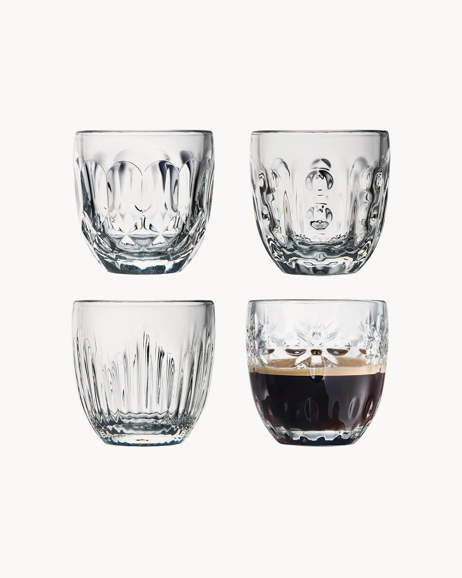 Set 4 tazzine da caffè in vetro Troquet