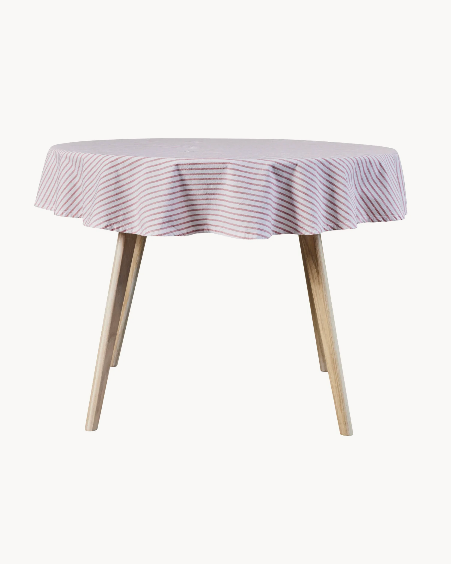 Tovaglia rotonda in cotone a righe Olivia, rossa
