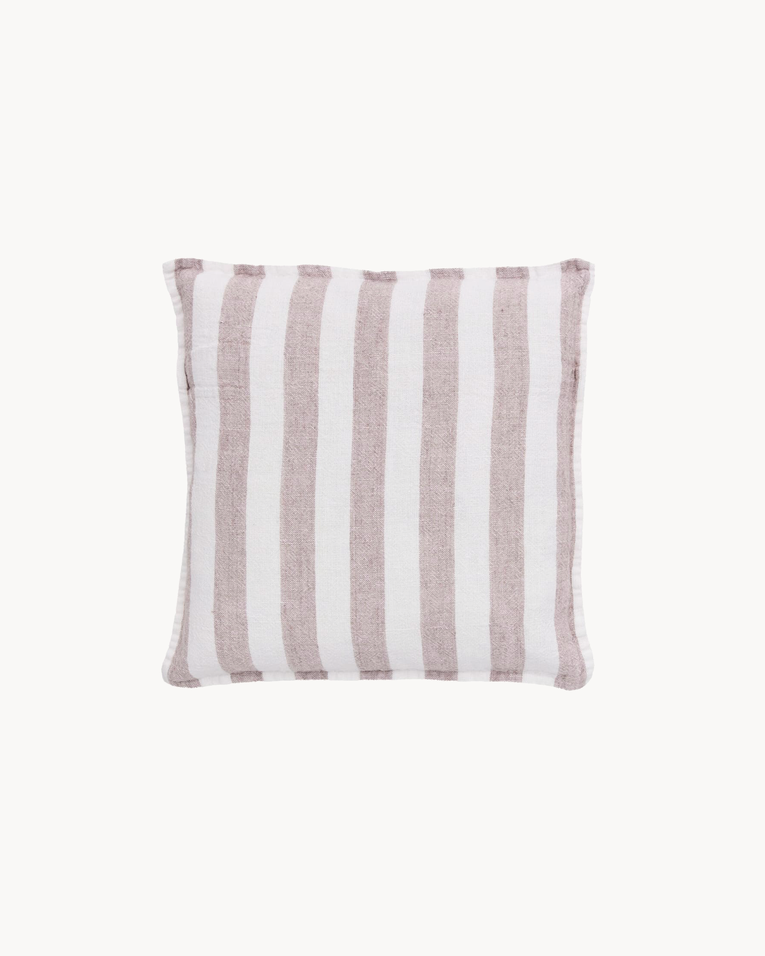 Cuscino in lino a righe Fiona, rosa