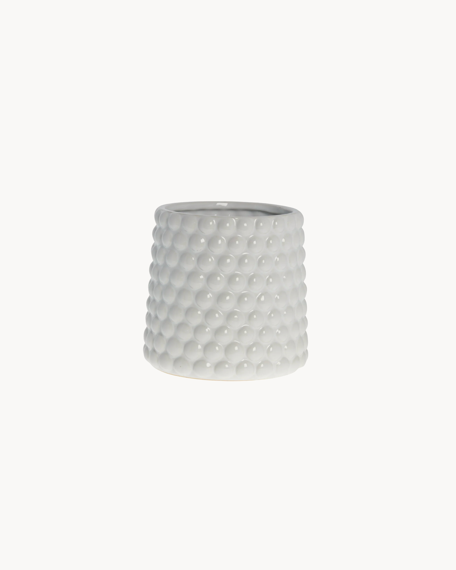 Portavaso in ceramica Dotsie, bianco