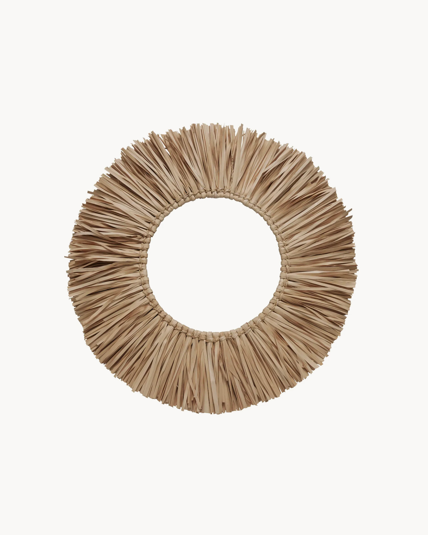 Specchio rotondo con cornice in alga naturale Rofia