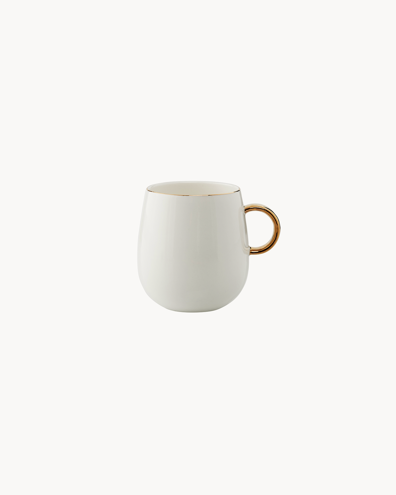 Mug con dettagli oro Clara, bianca