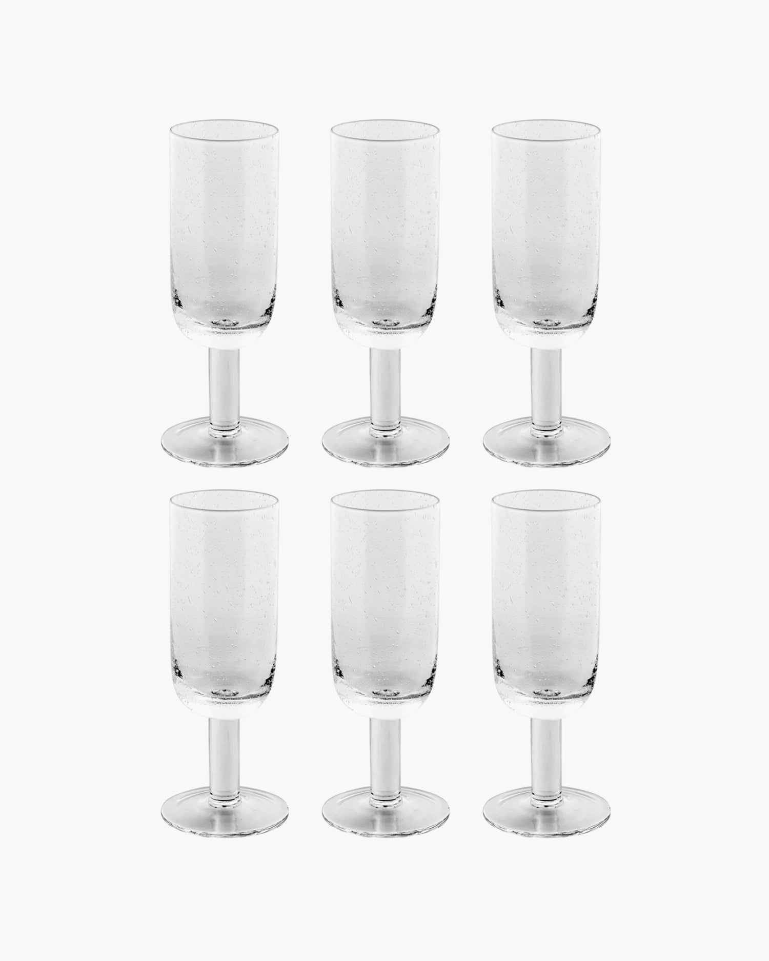 Set 6 flute champagne in vetro fatto a mano Daphne