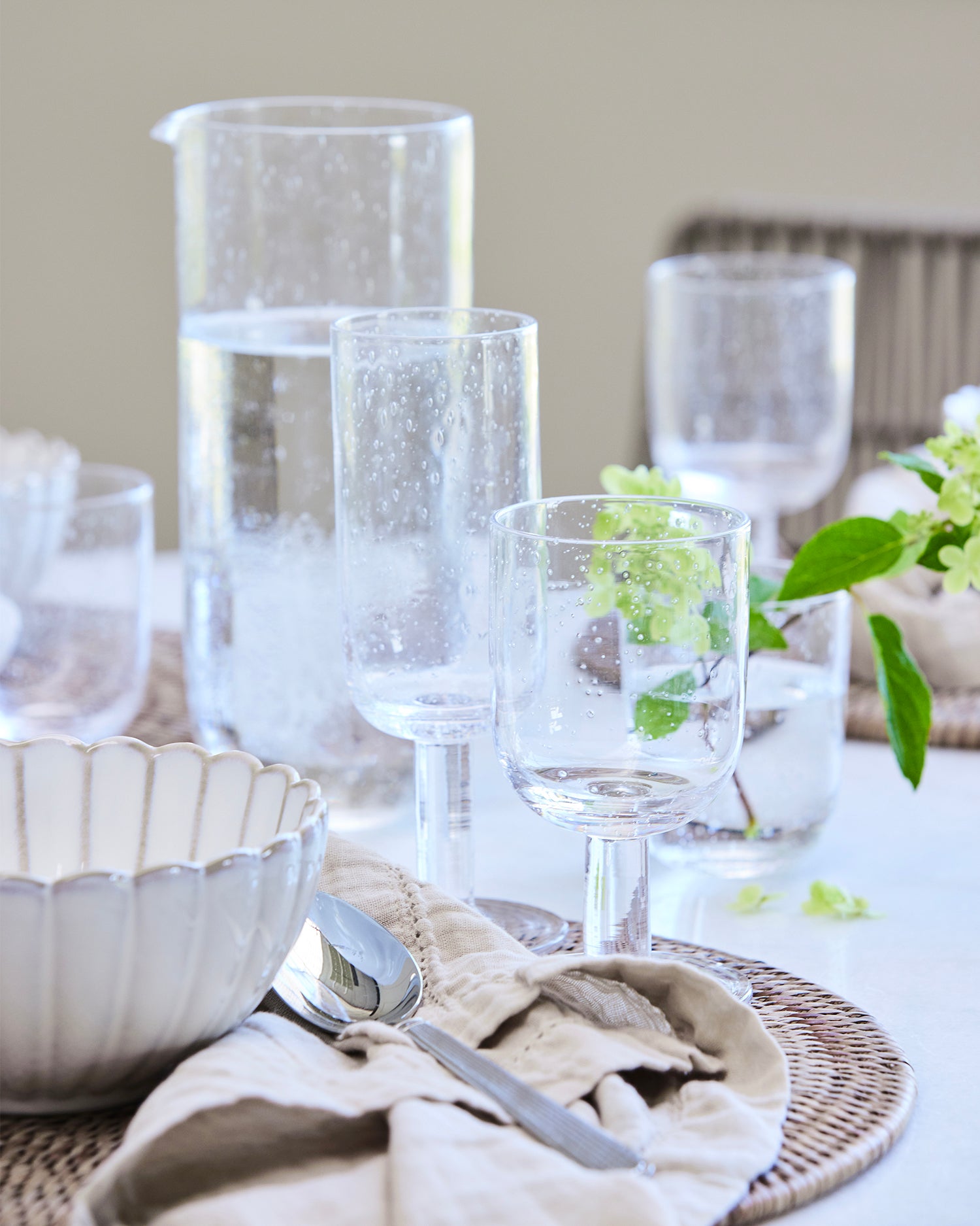 Set 6 flute champagne in vetro fatto a mano Daphne