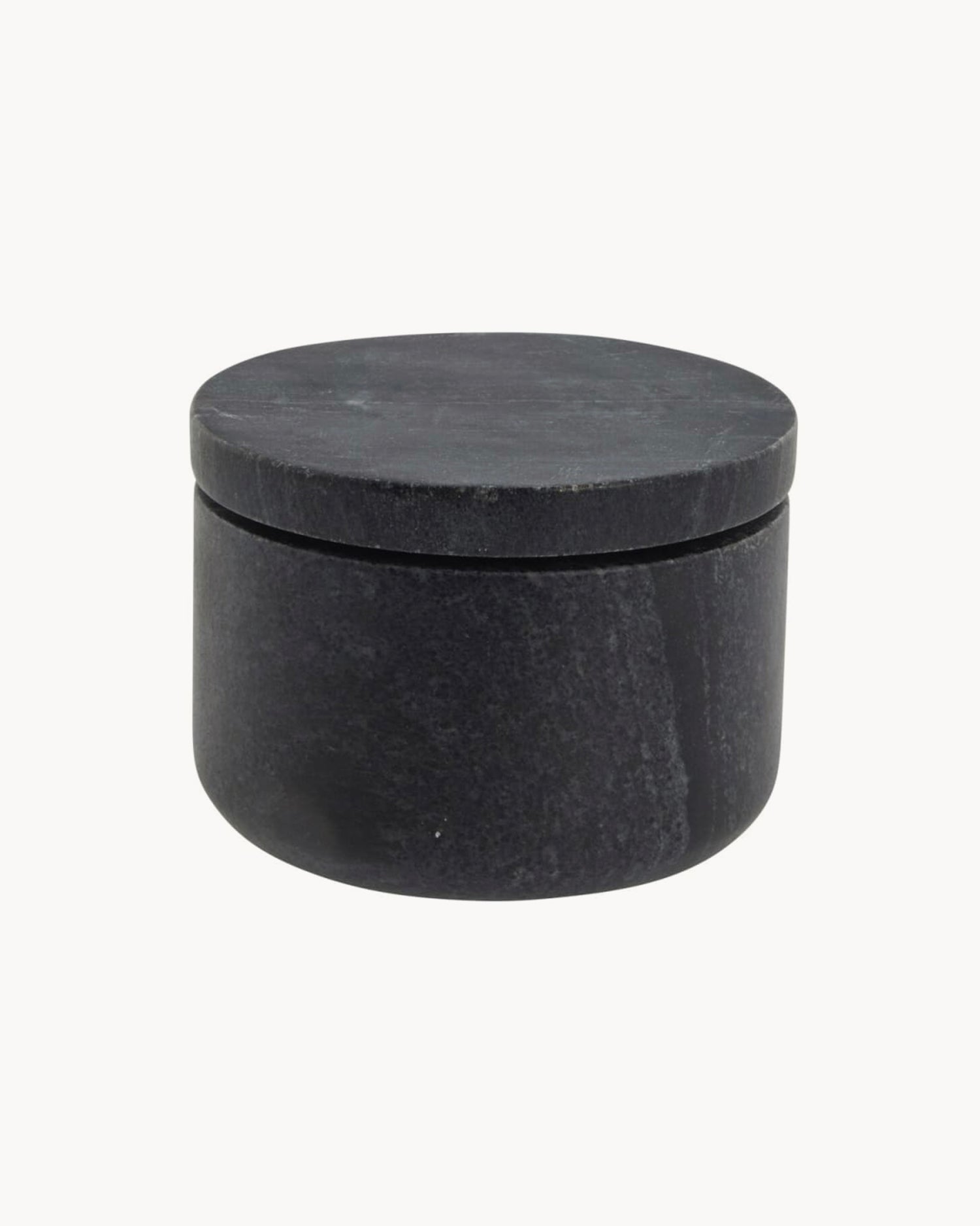 Contenitore rotondo in marmo Ellia basso, nero