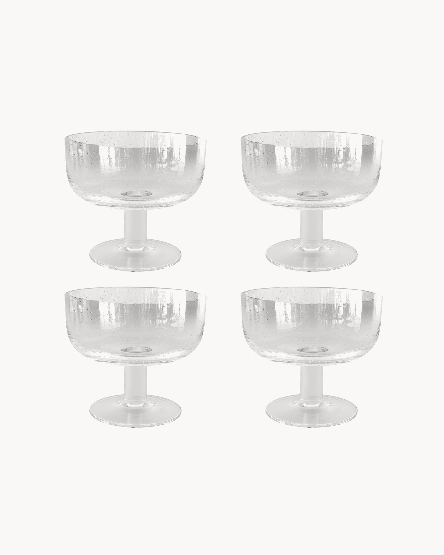 Set 4 coppe da gelato in vetro fatto a mano Daphne