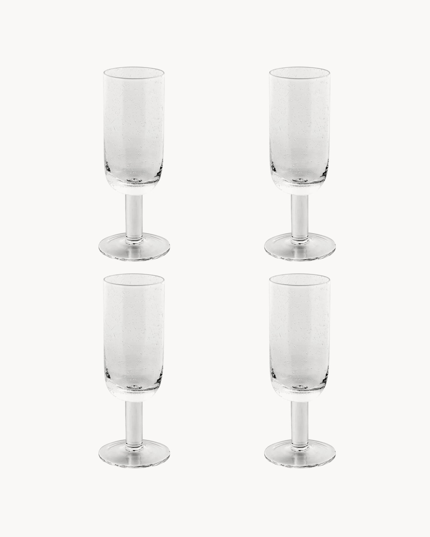 Set 4 flute champagne in vetro fatto a mano Daphne