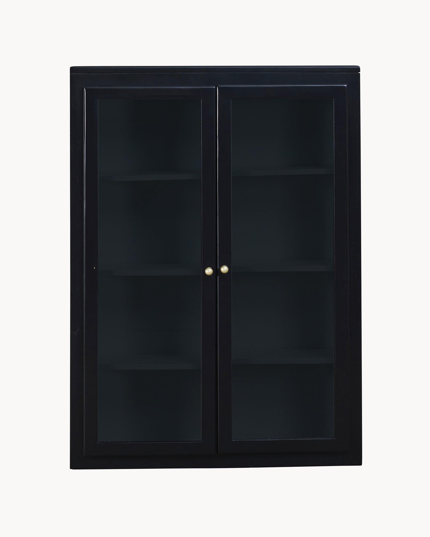 Vetrina da parete in legno e vetro Ellenia, nera