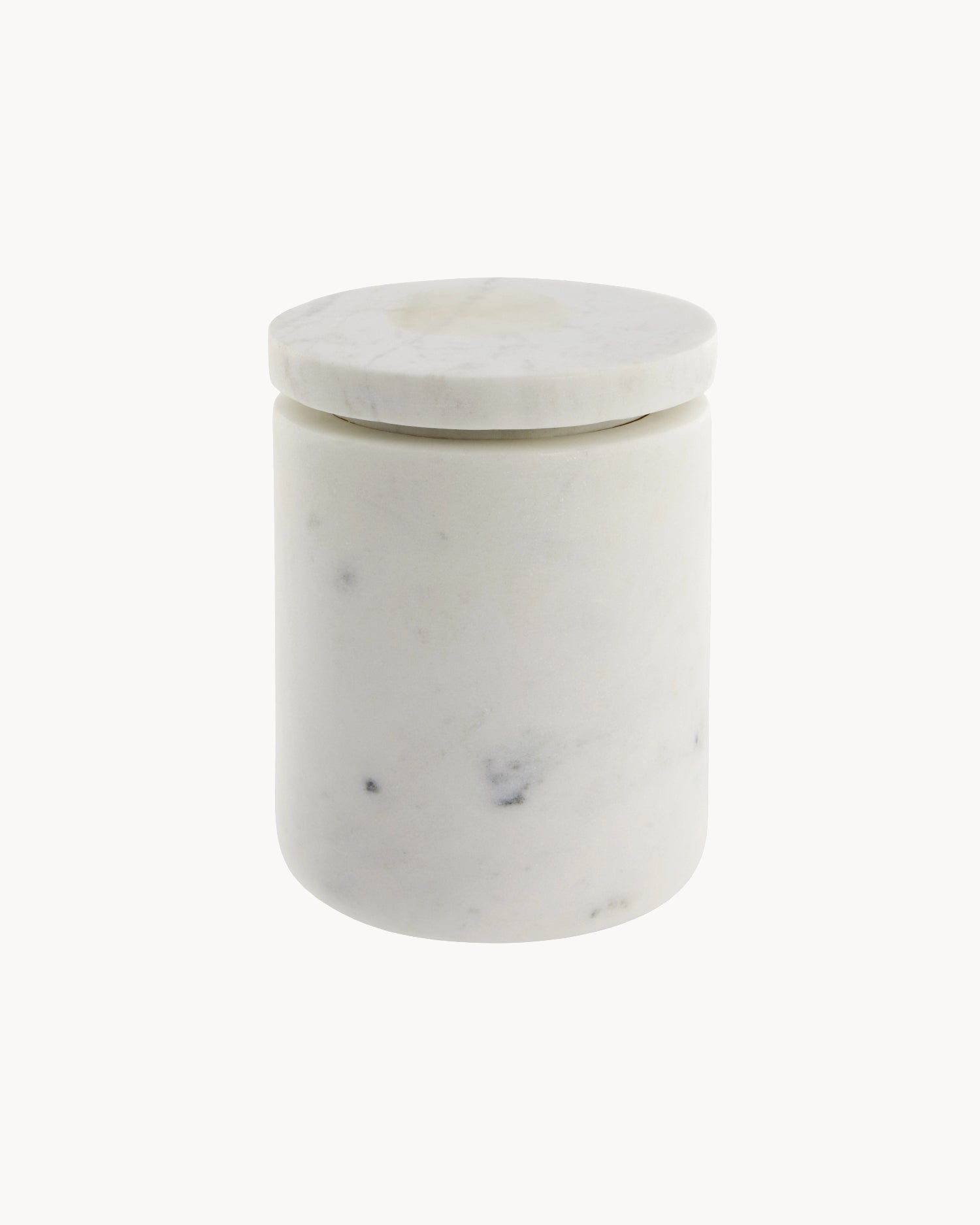 Contenitore rotondo in marmo Ellia, bianco
