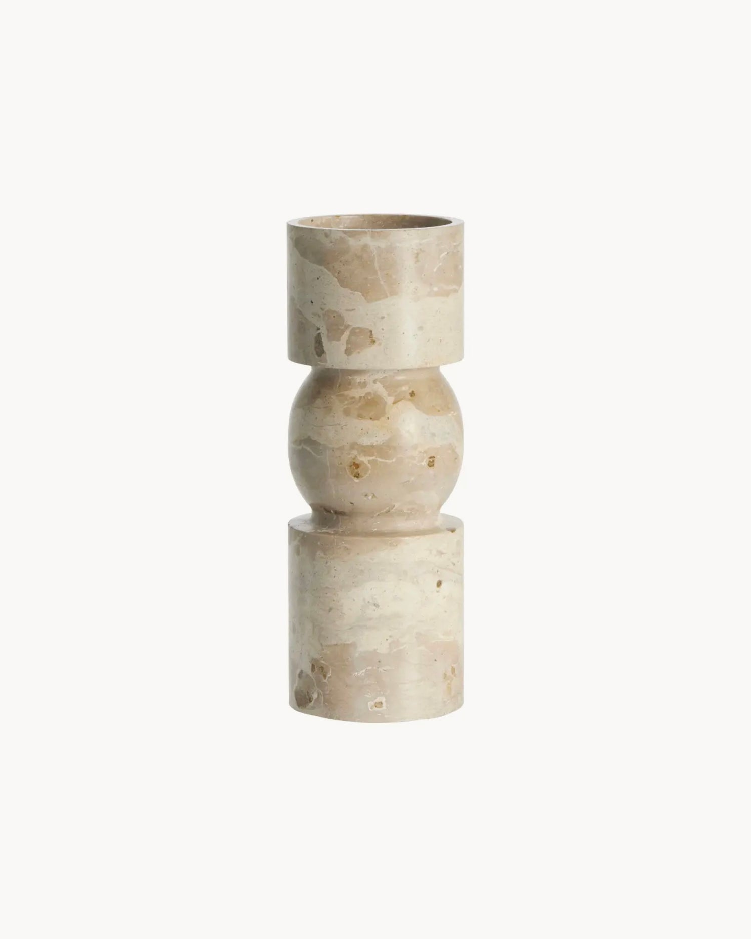 Portacandele in marmo Ellia piccolo, beige