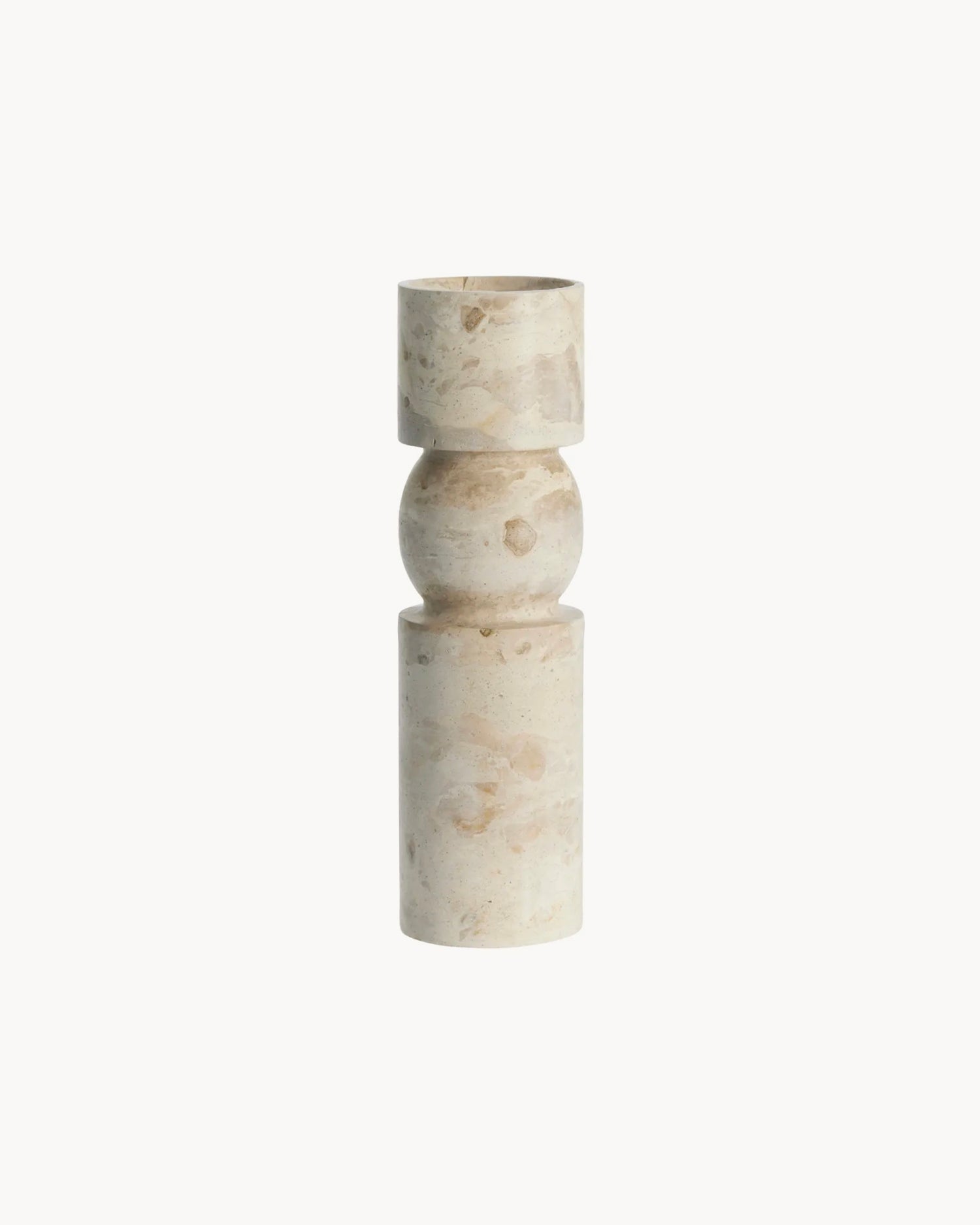 Portacandele in marmo Ellia grande, beige