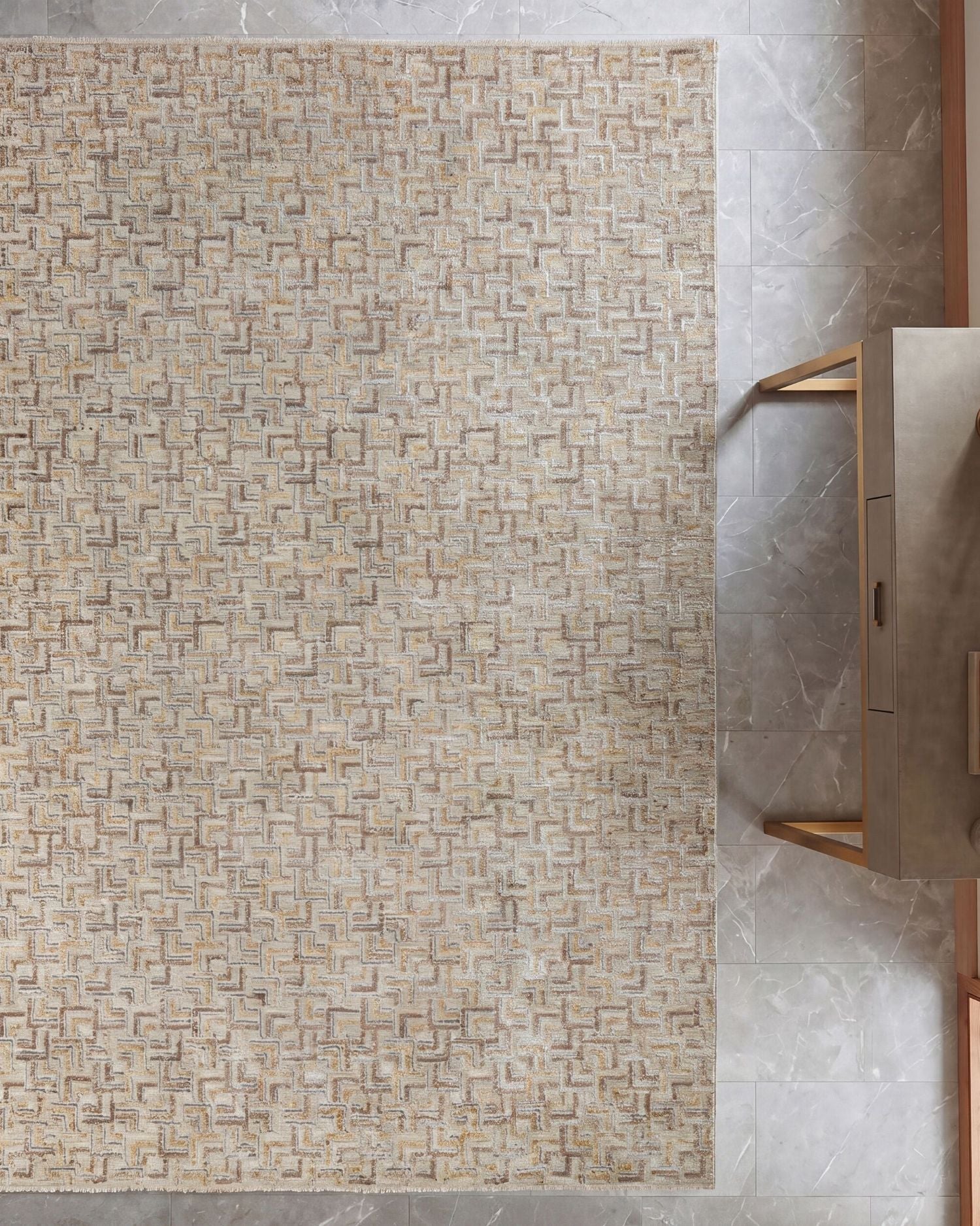Tappeto geometrico con frange Kado