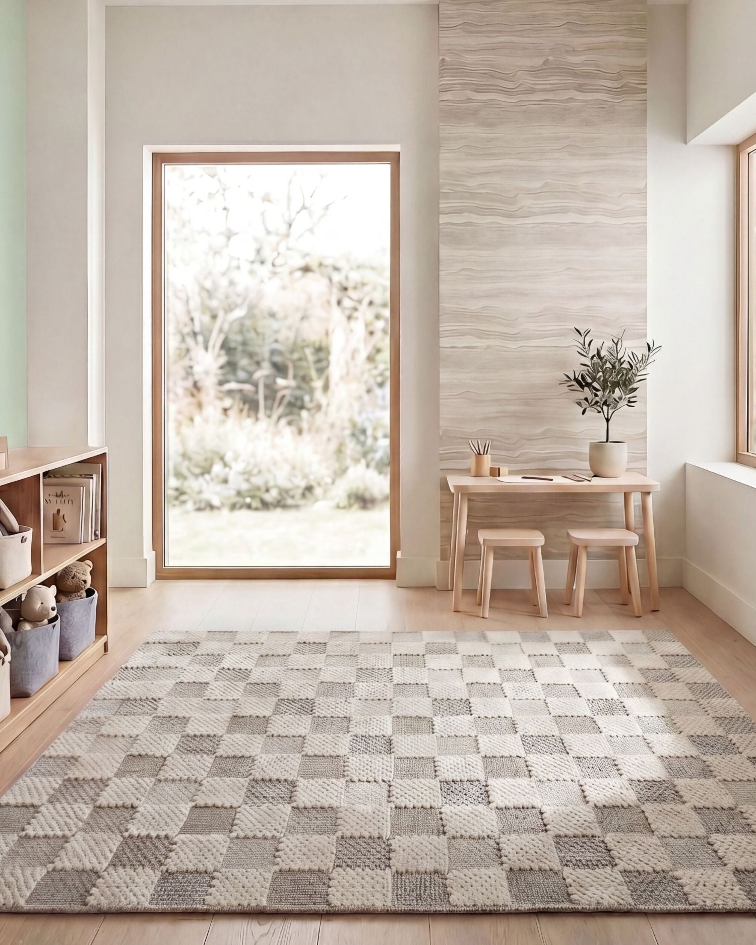 Tappeto lavabile a scacchi Muted Checkerboard