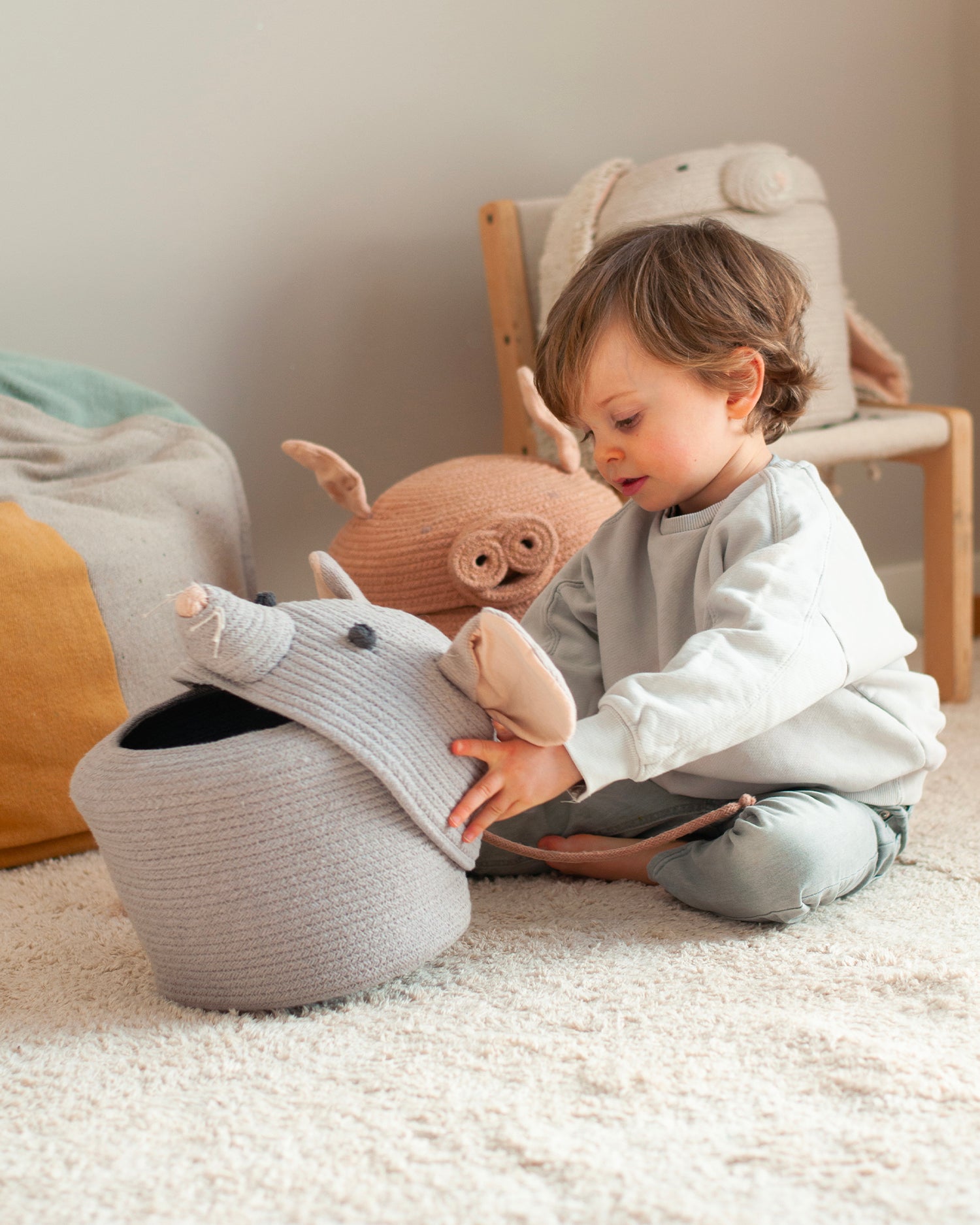 Cesto con coperchio realizzato a mano Renata the Rat