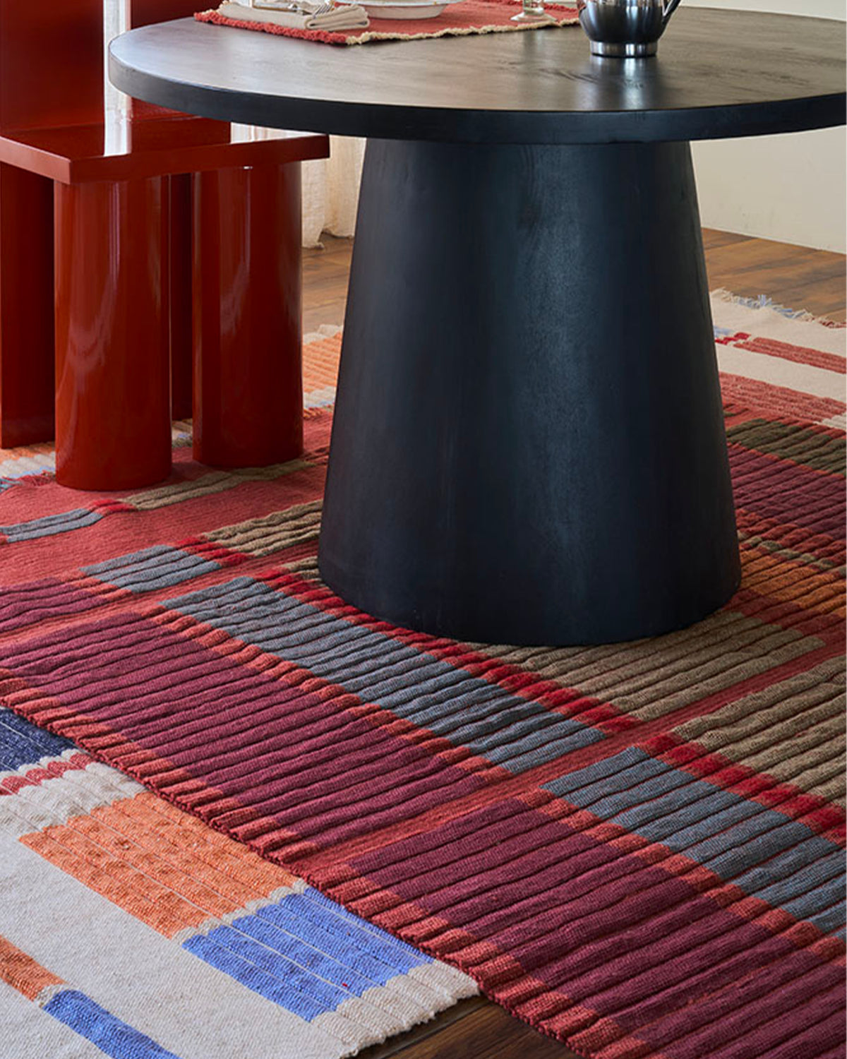 Tappeto in lana e cotone Handloom Columns