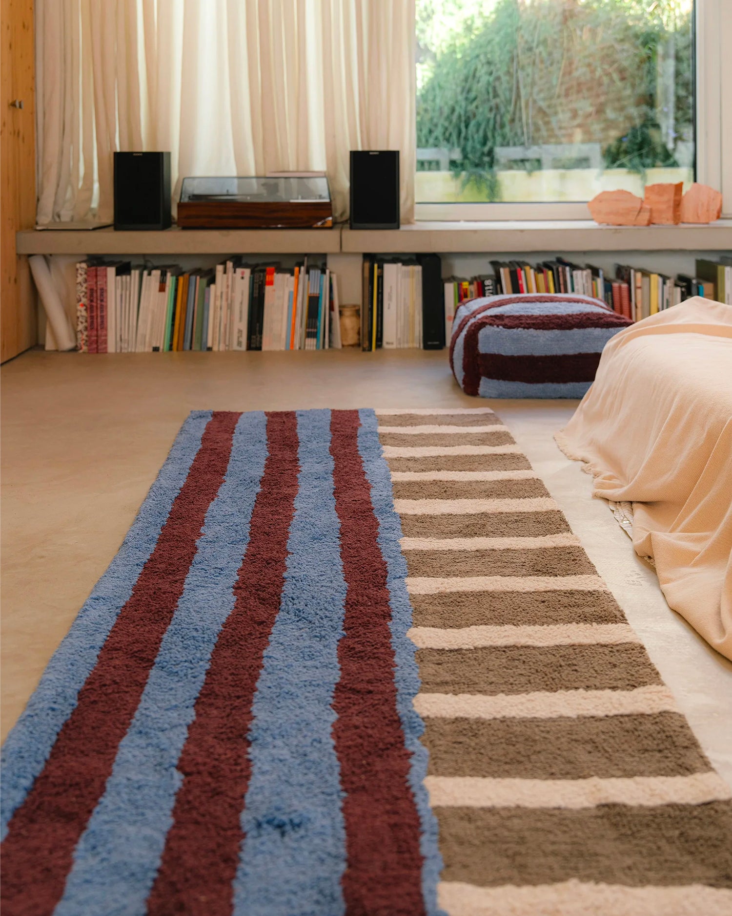 Runner lavabile in cotone realizzato a mano Color on
