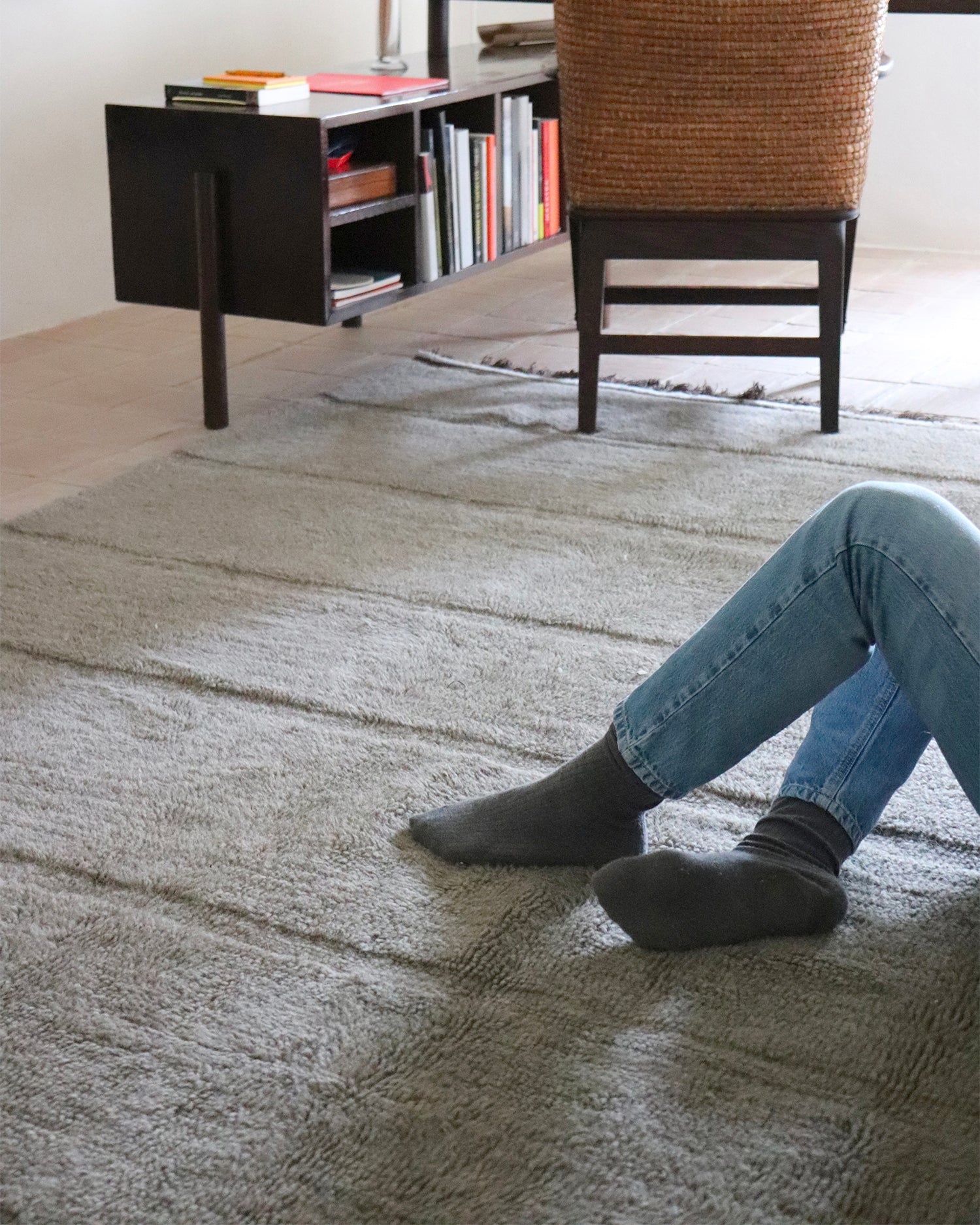 Tappeto lavabile in lana realizzato a mano Steppe