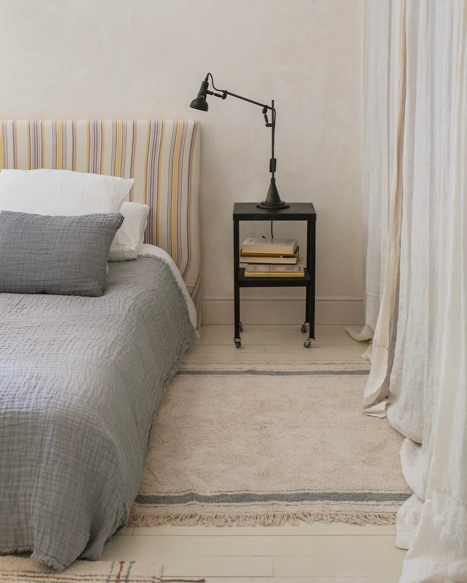 Tappeto lavabile in cotone realizzato a mano Vintage Blue