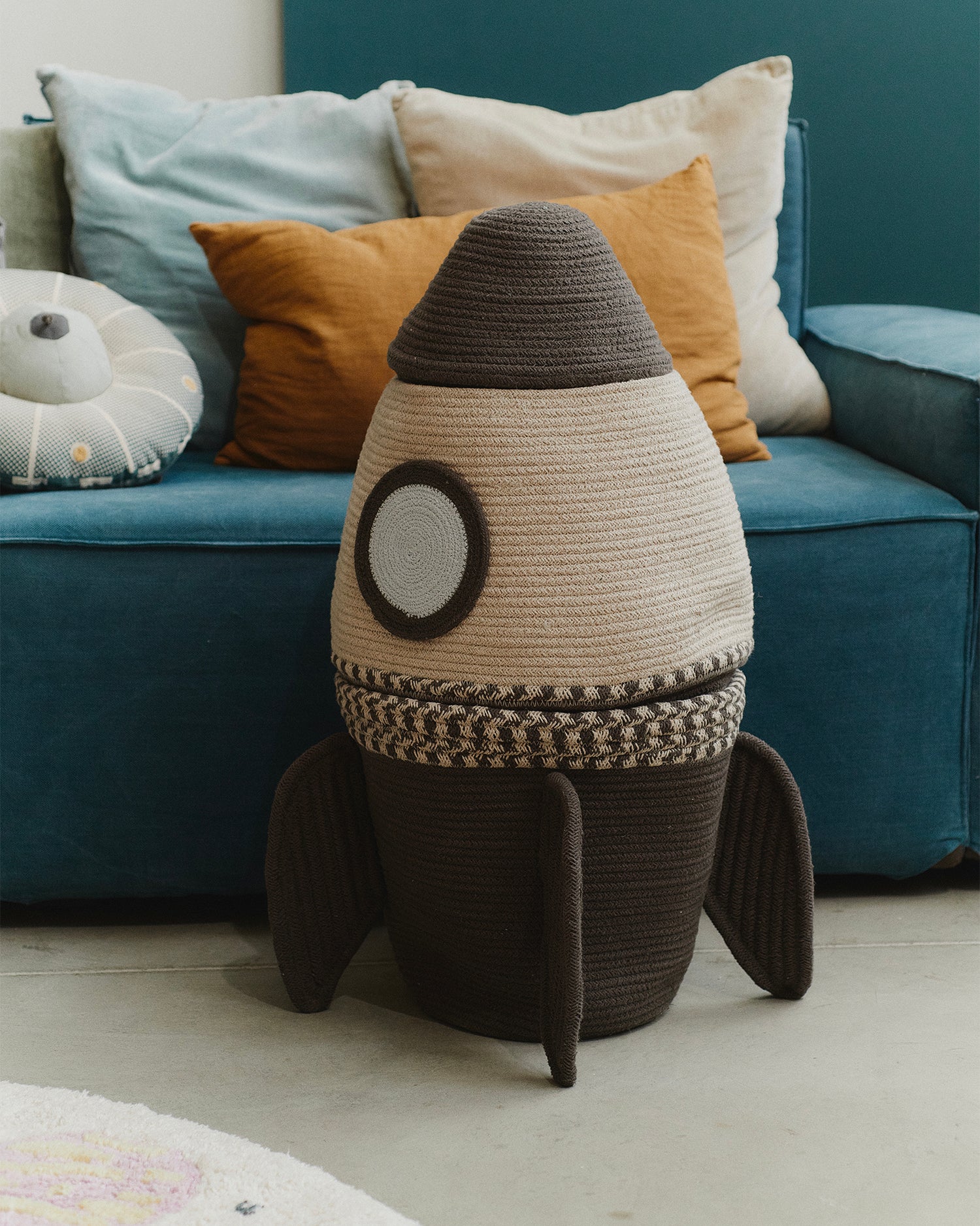 Cesto grande con coperchio realizzato a mano Giant Rocket