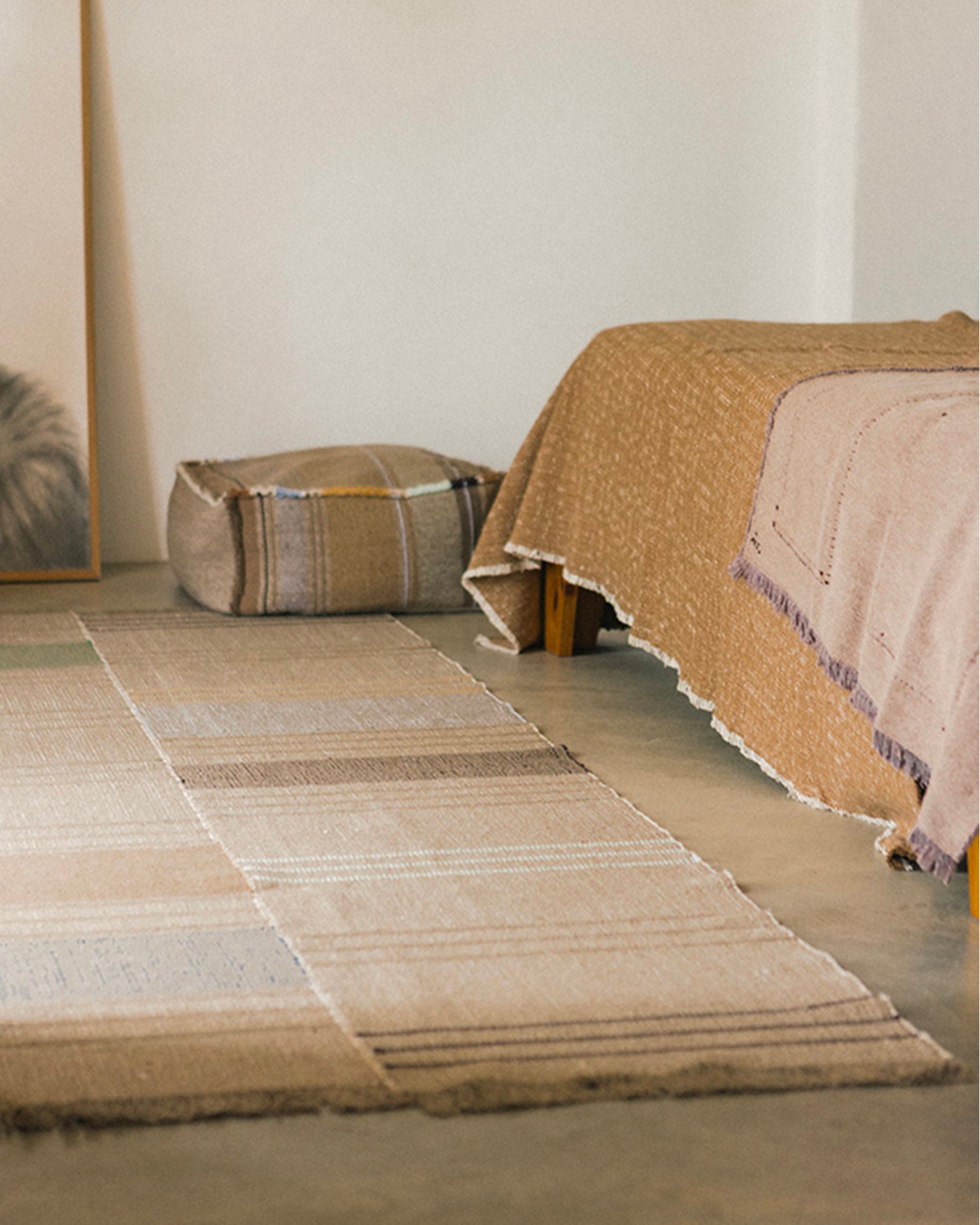 Pouf in cotone realizzato a mano Handloom Puebla