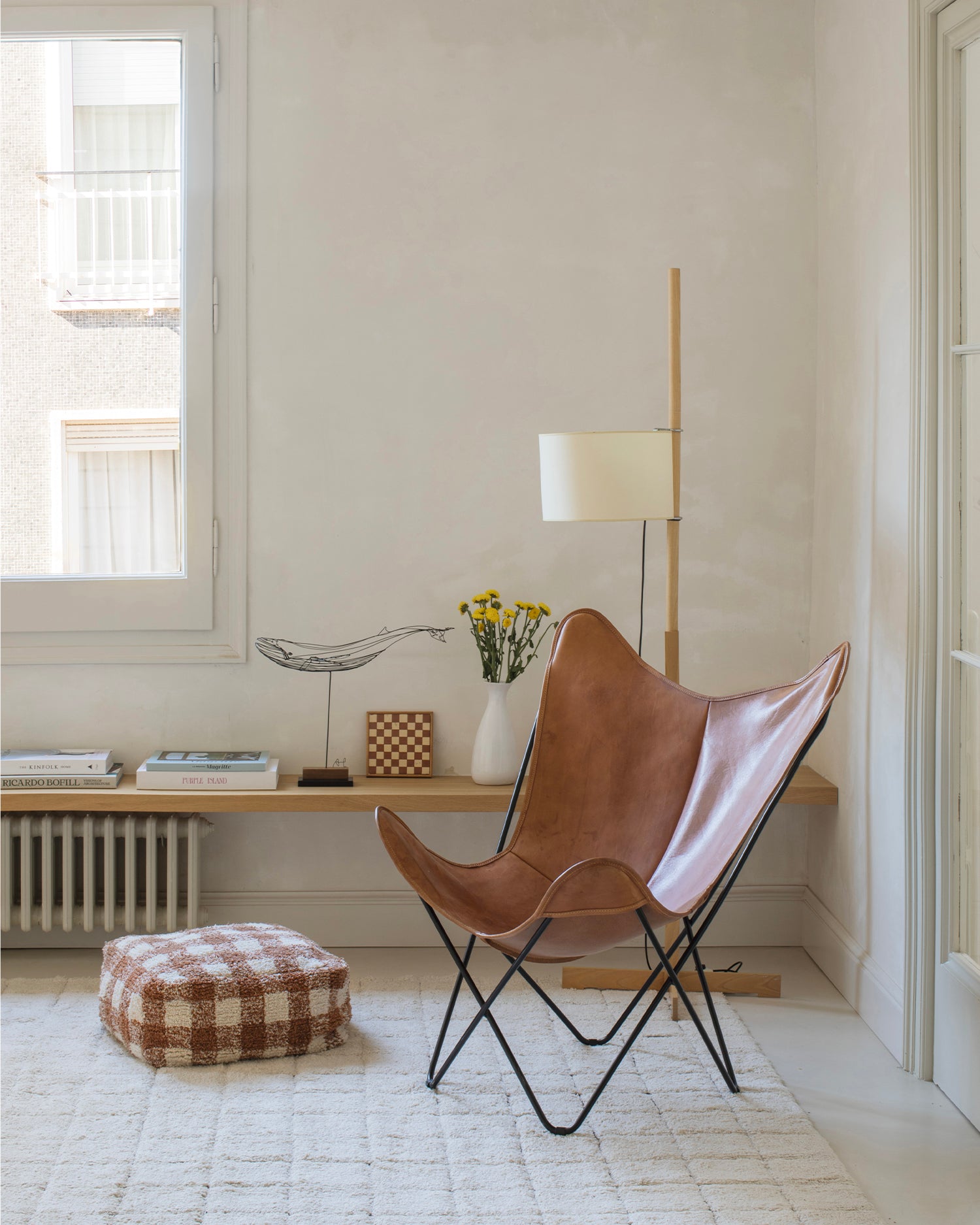 Pouf per bambini in cotone Vichy