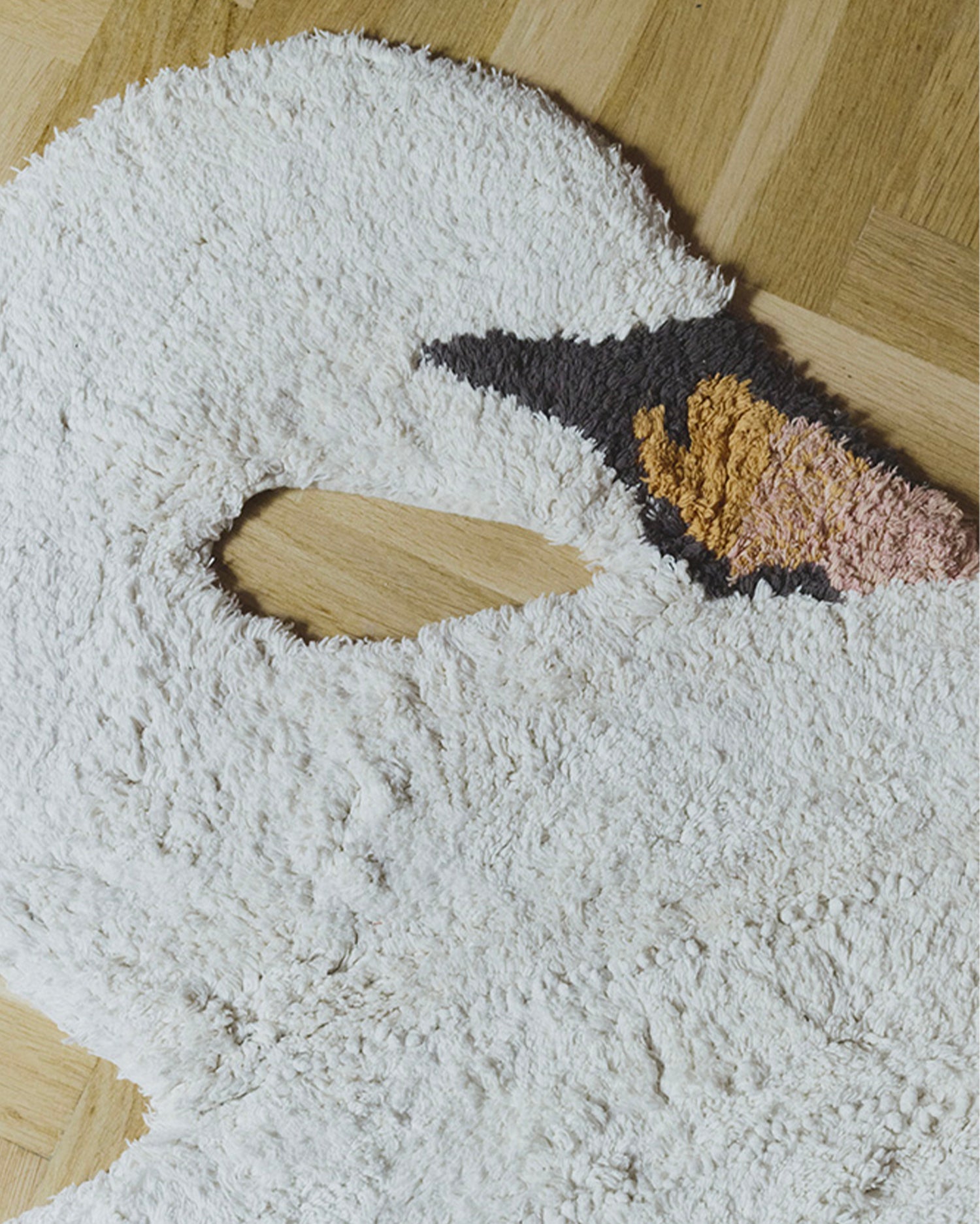 Tappeto lavabile in cotone realizzato a mano Swan