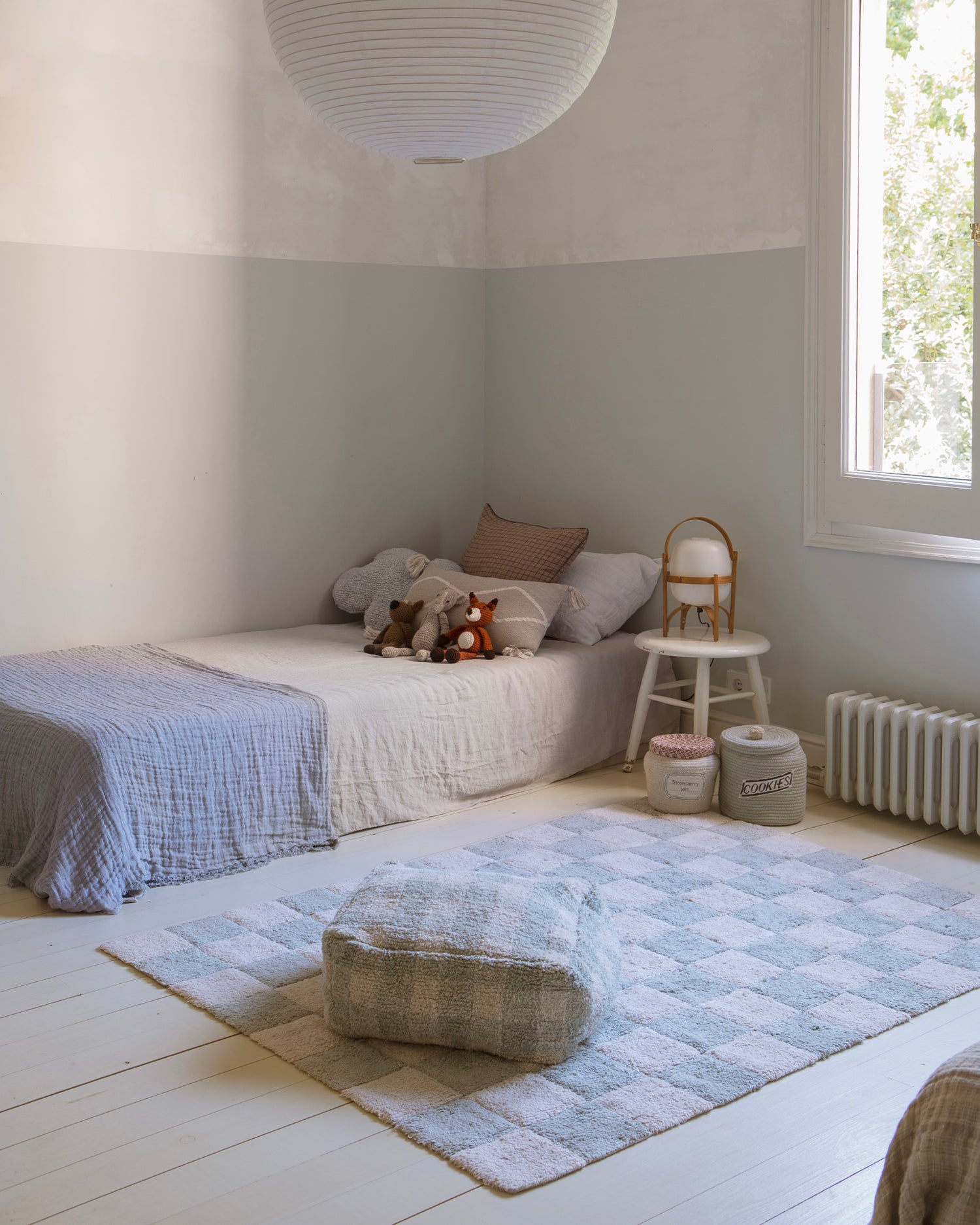 Pouf per bambini in cotone Vichy