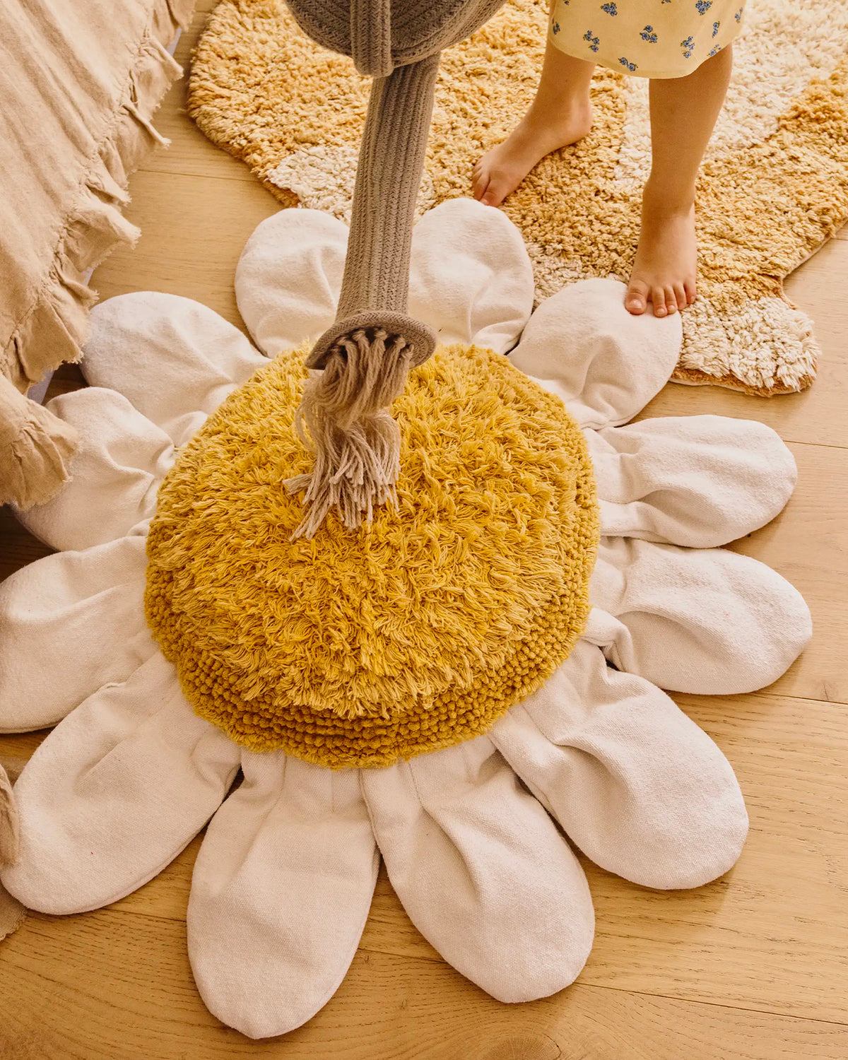 Cuscino da terra in cotone White Daisy