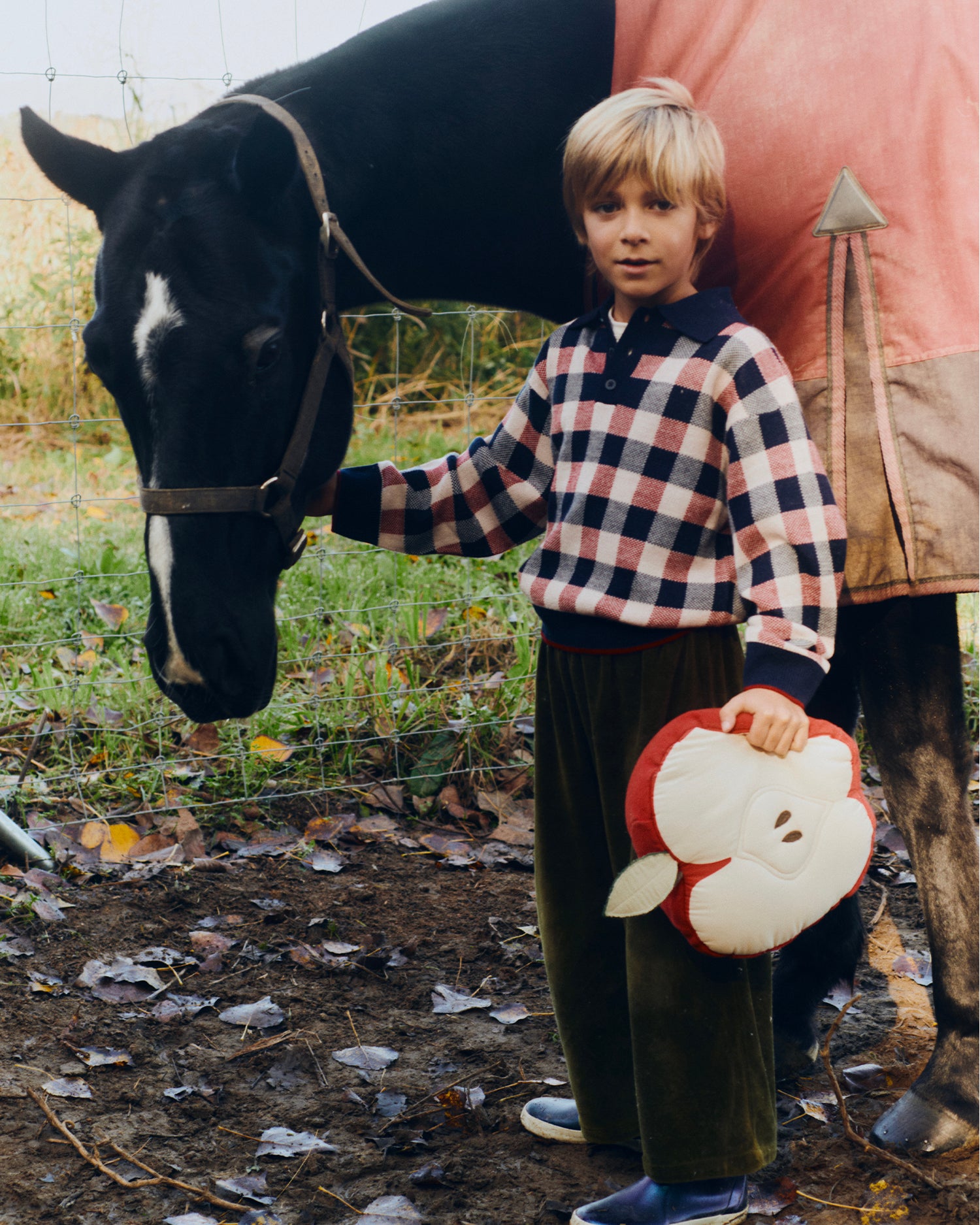 Cuscino in cotone realizzato a mano Apple
