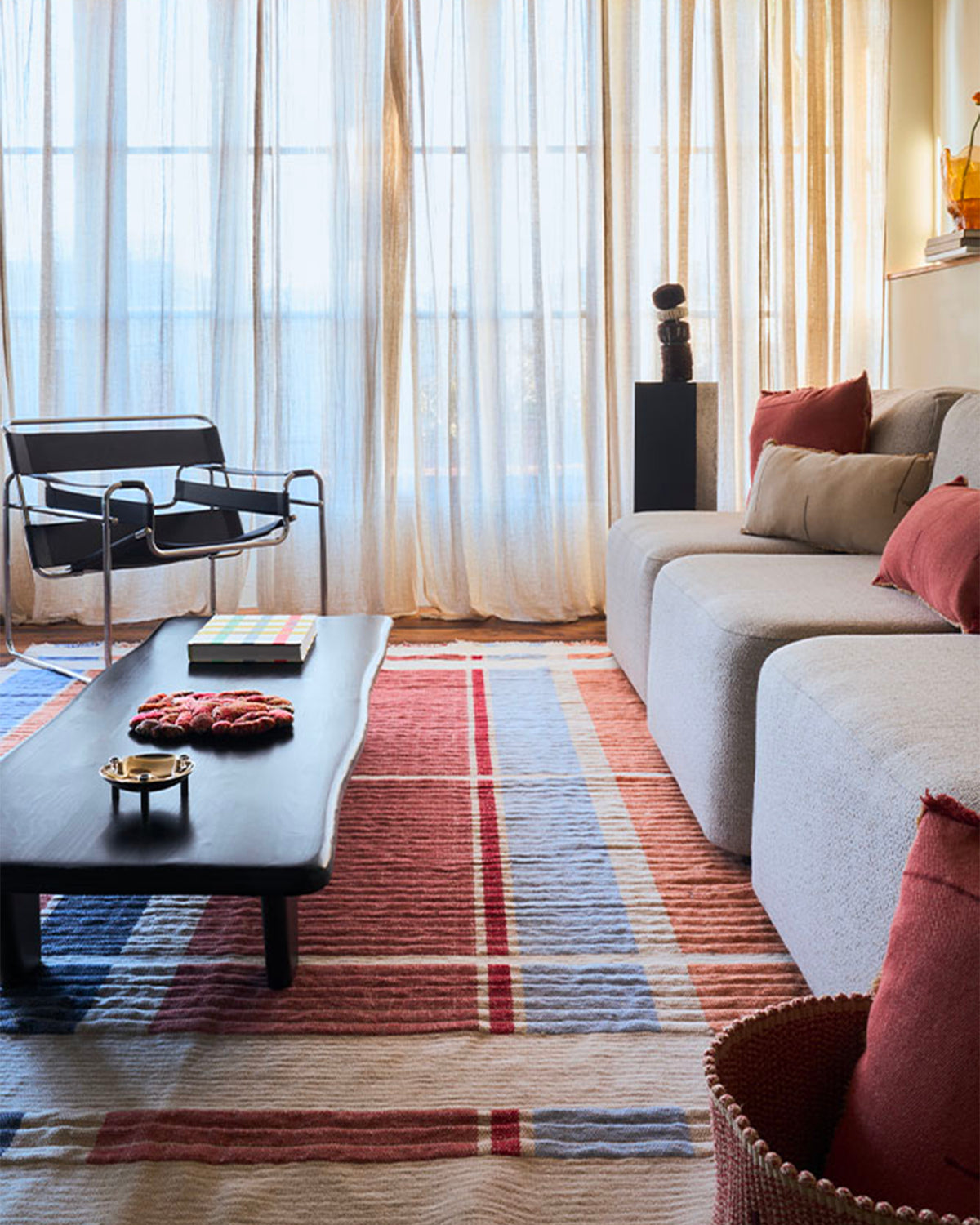 Tappeto in lana e cotone Handloom Columns