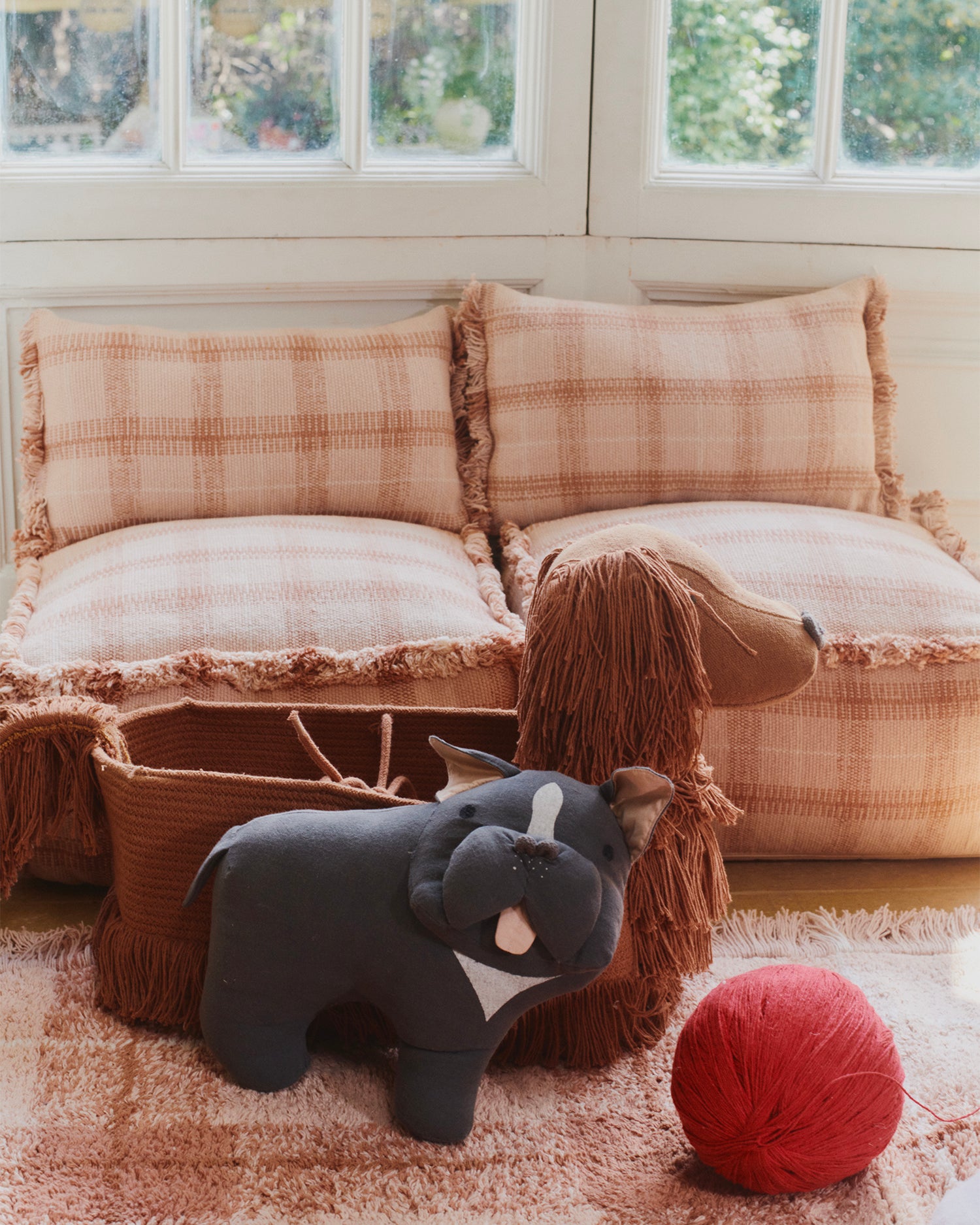 Pouf in cotone realizzato a mano Handloom