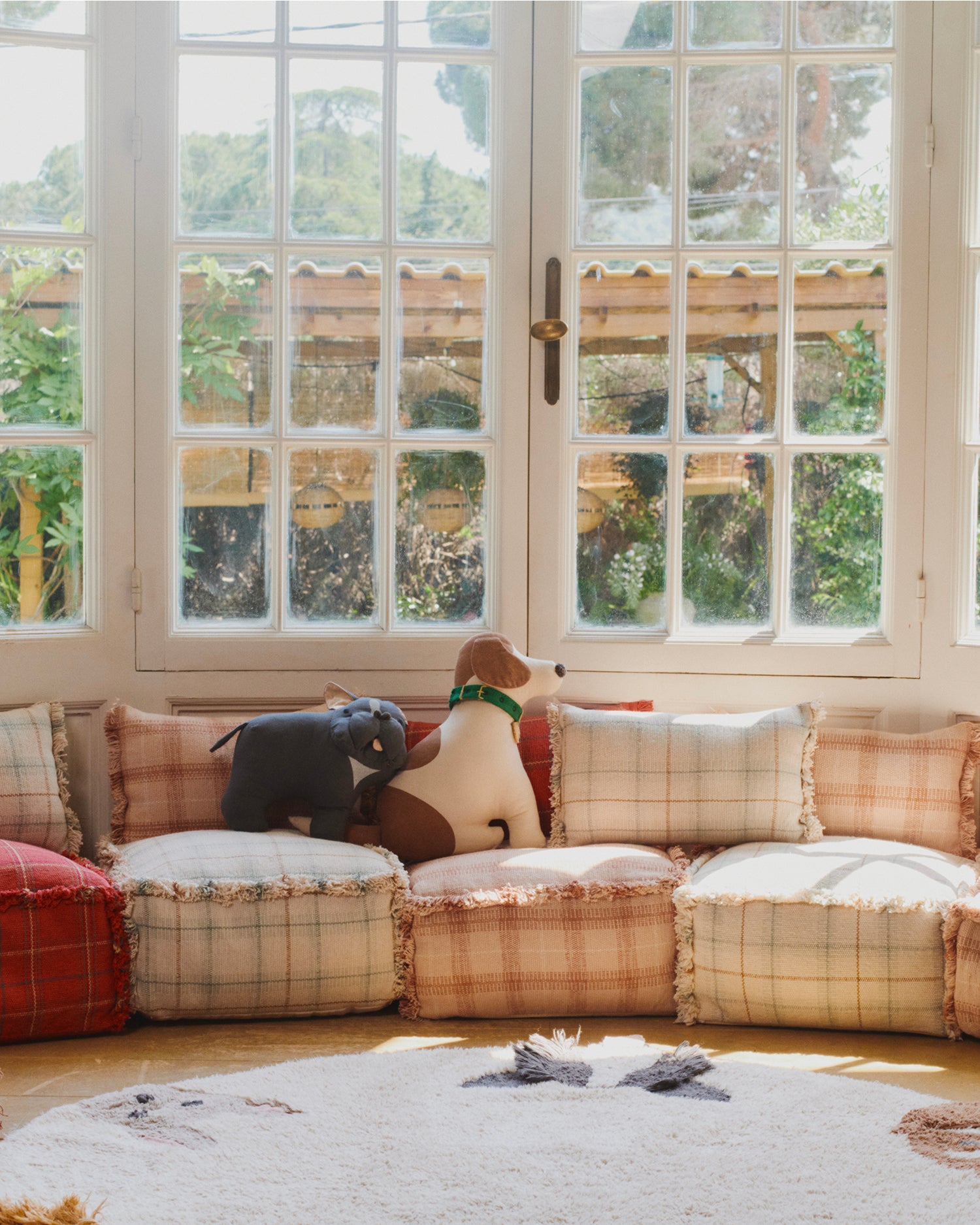 Tappeto lavabile in cotone realizzato a mano Dogs