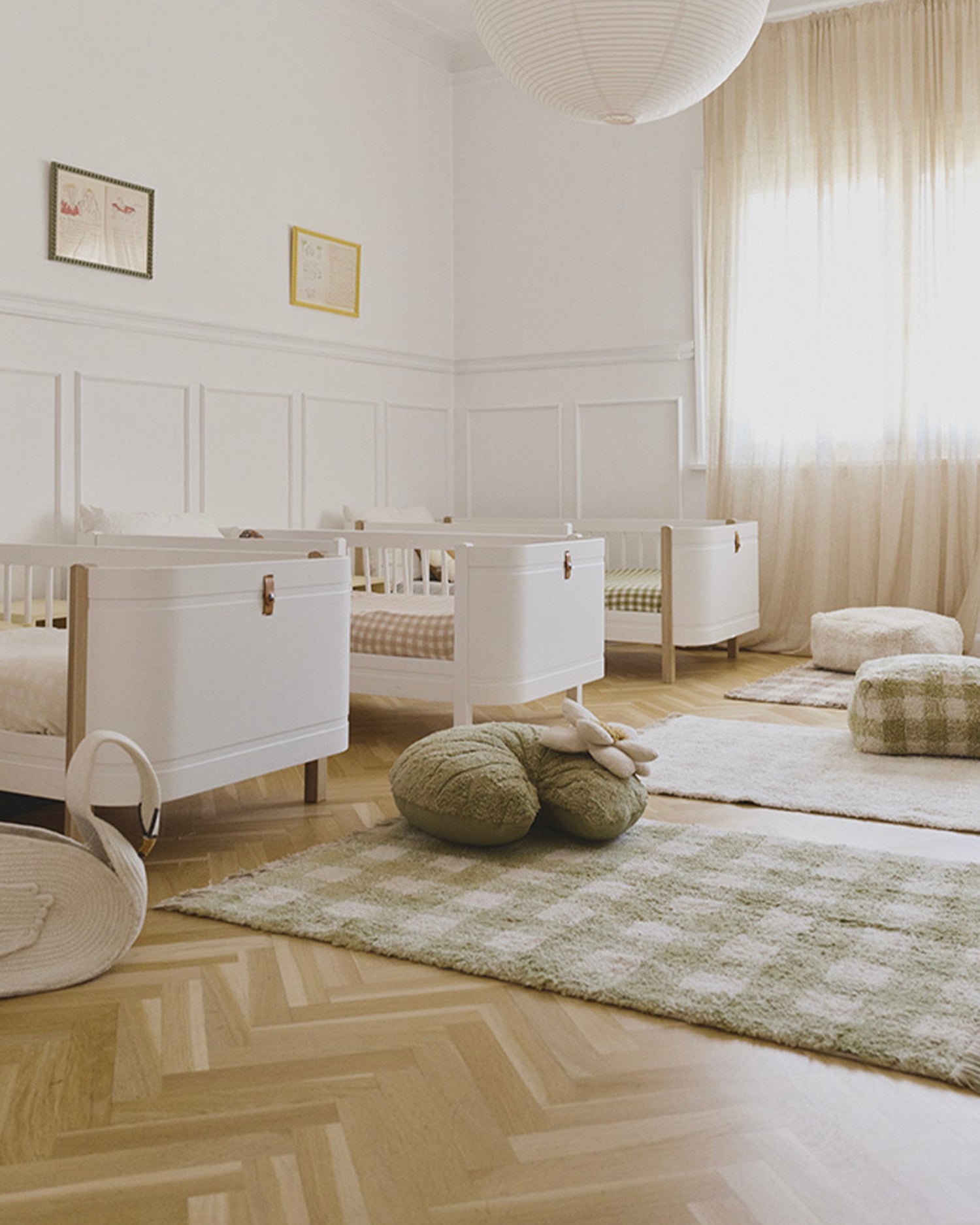 Tappeto lavabile in cotone realizzato a mano Vichy