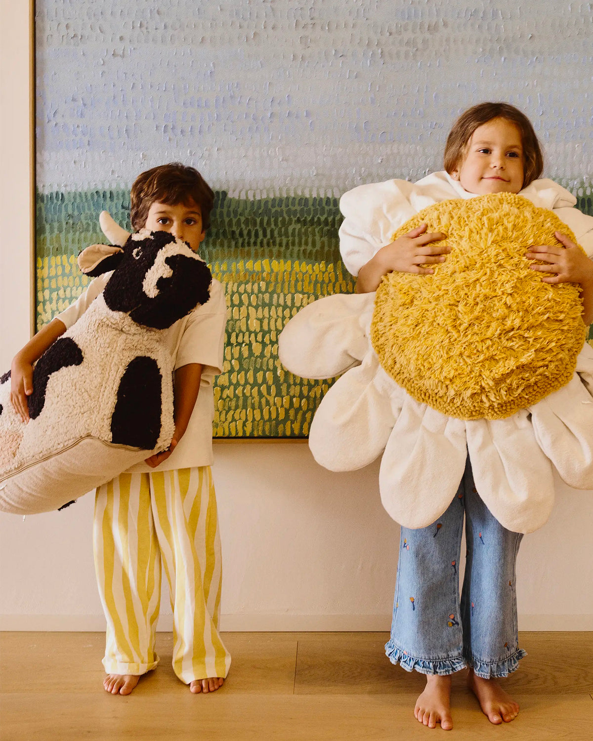 Pouf in cotone realizzato a mano Lola
