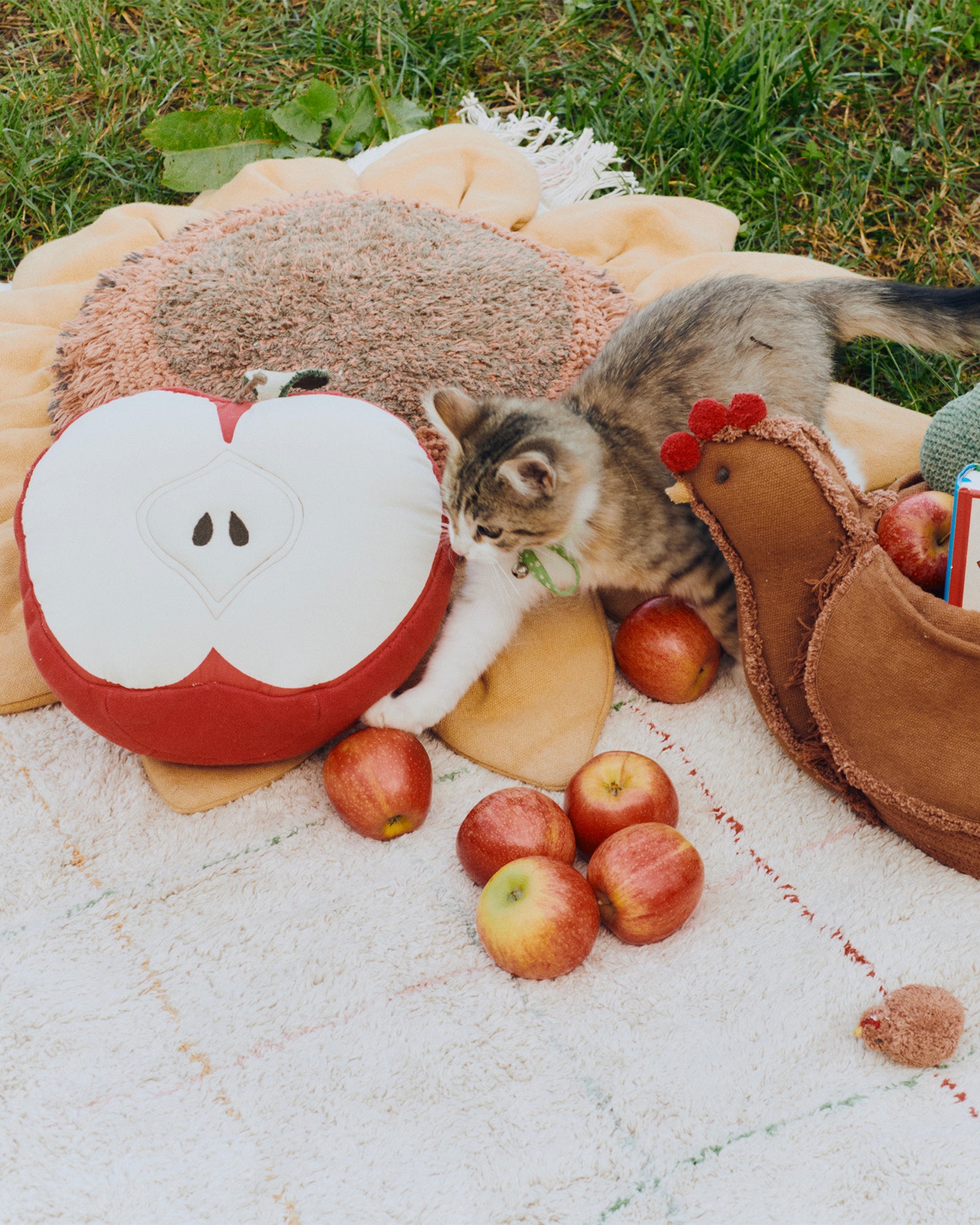 Cuscino in cotone realizzato a mano Apple