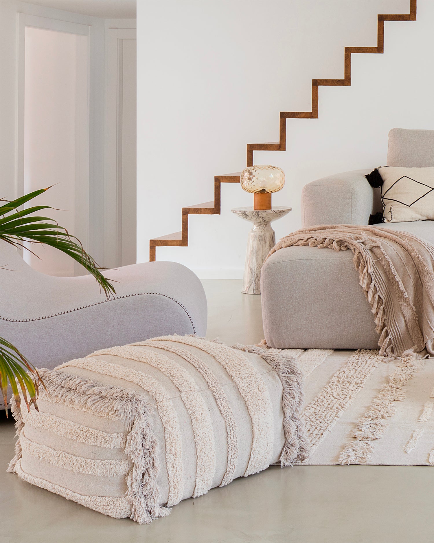 Pouf in cotone realizzato a mano Air
