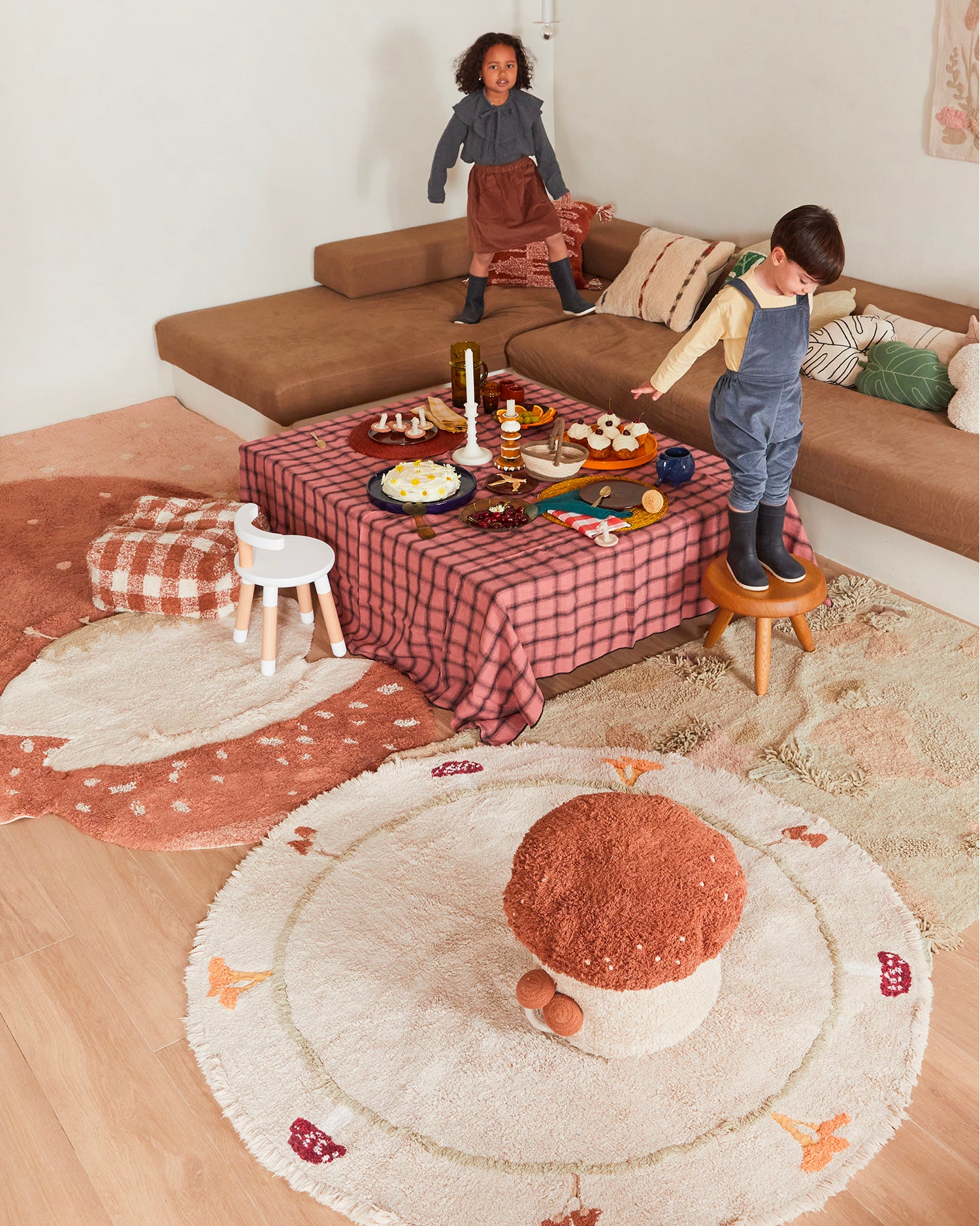 Tappeto lavabile in cotone realizzato a mano Chanterelle