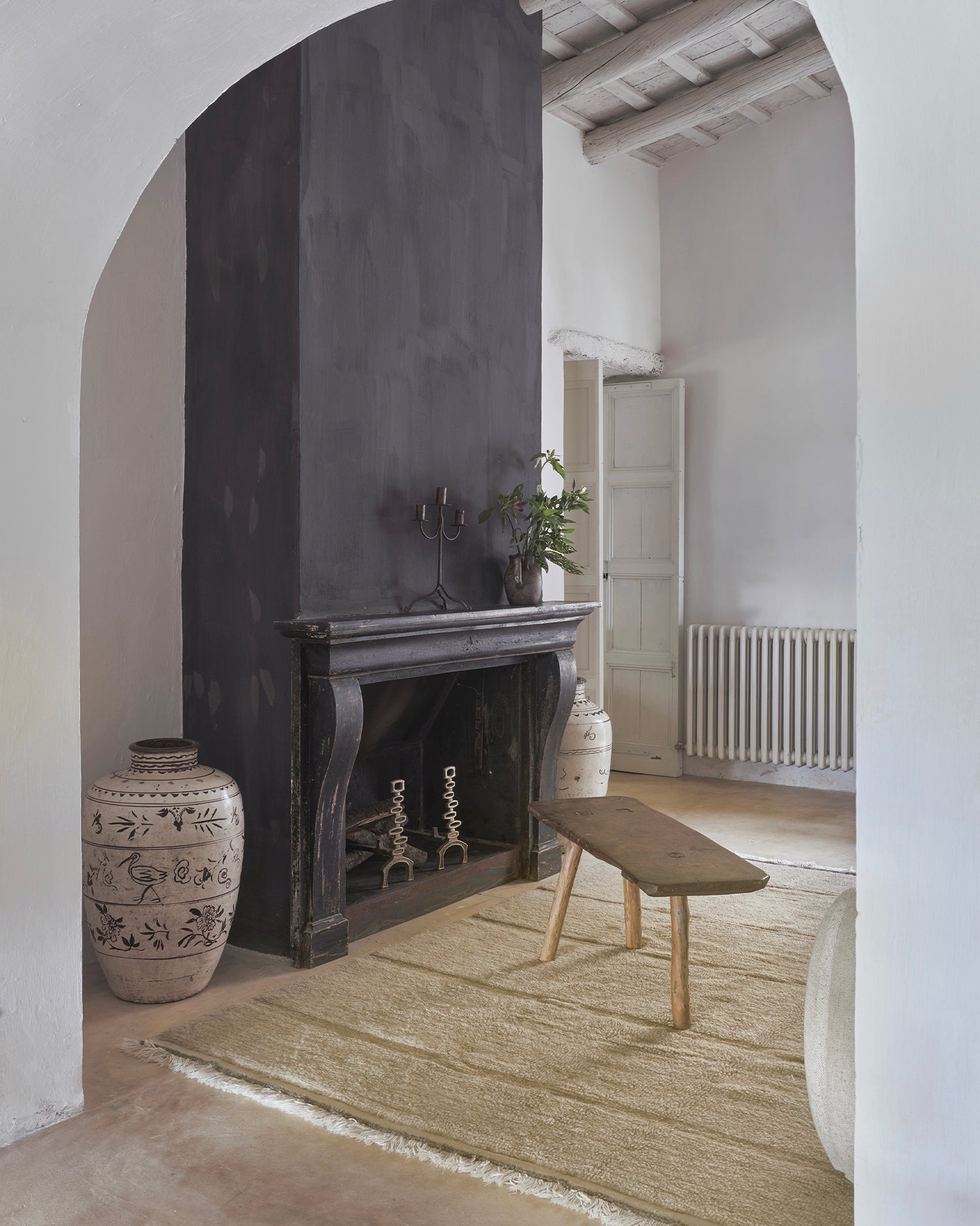 Tappeto lavabile in lana realizzato a mano Steppe