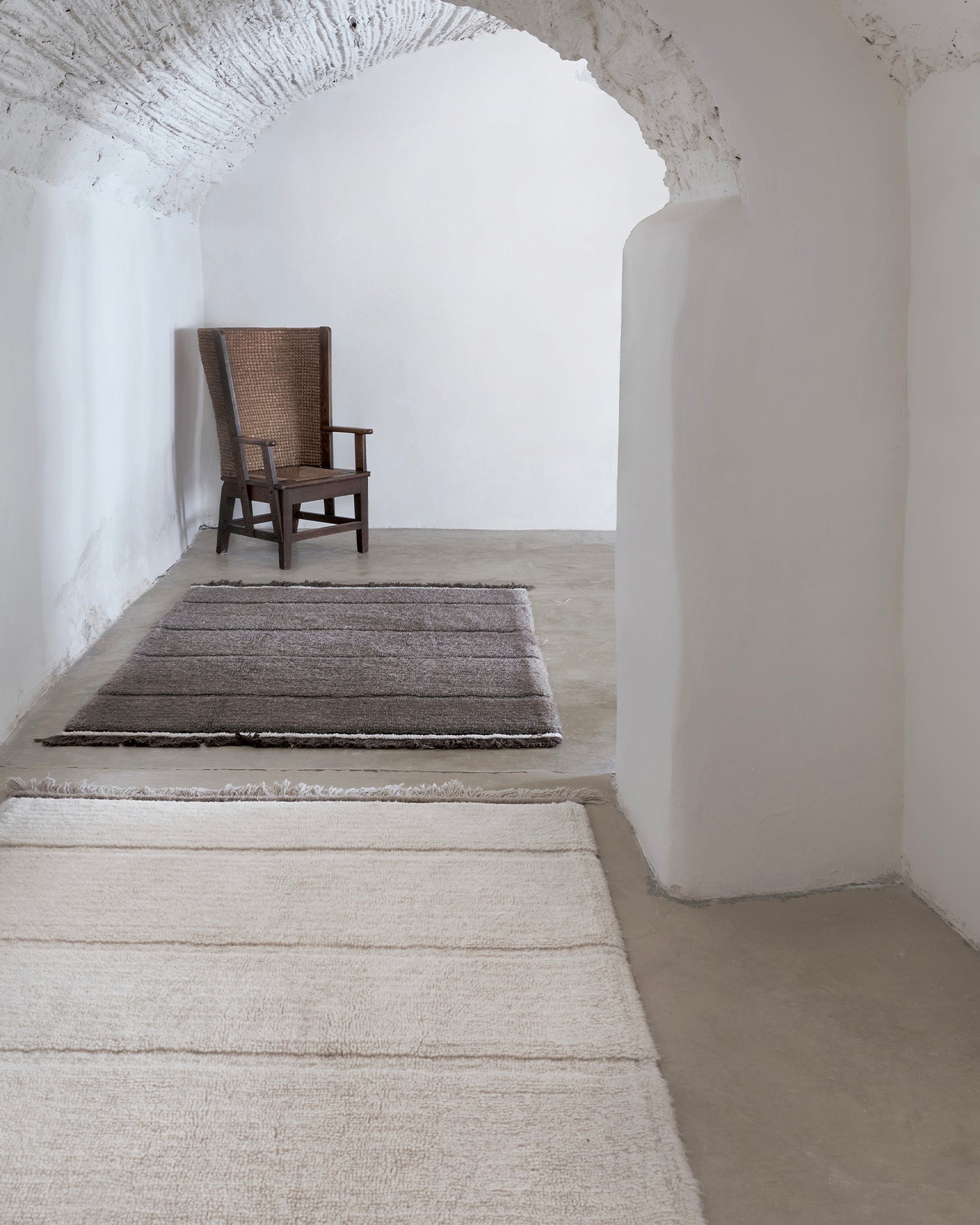 Tappeto lavabile in lana realizzato a mano Steppe