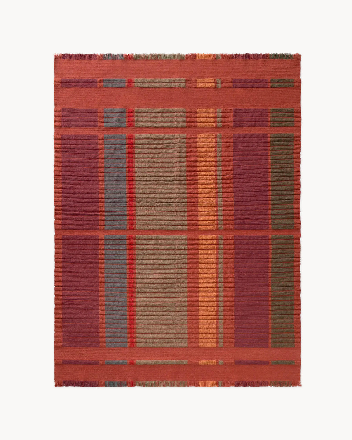 Tappeto in lana e cotone Handloom Columns