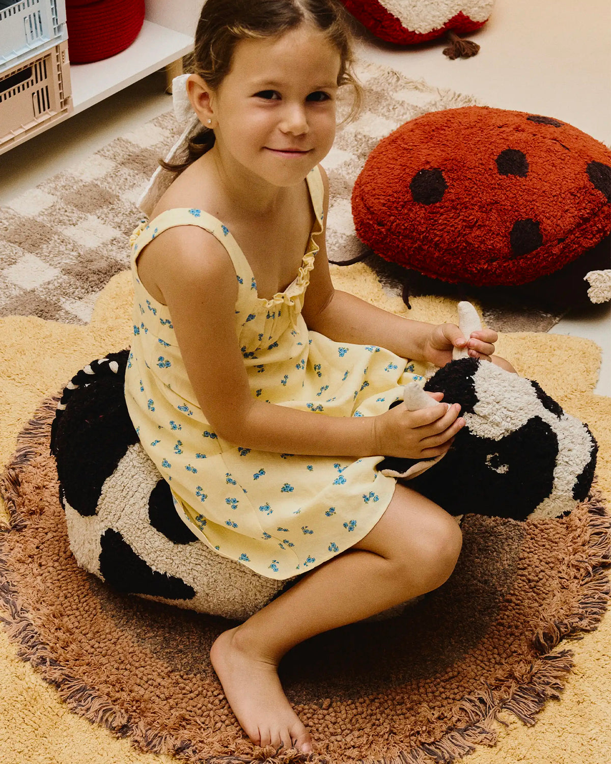 Pouf in cotone realizzato a mano Lola