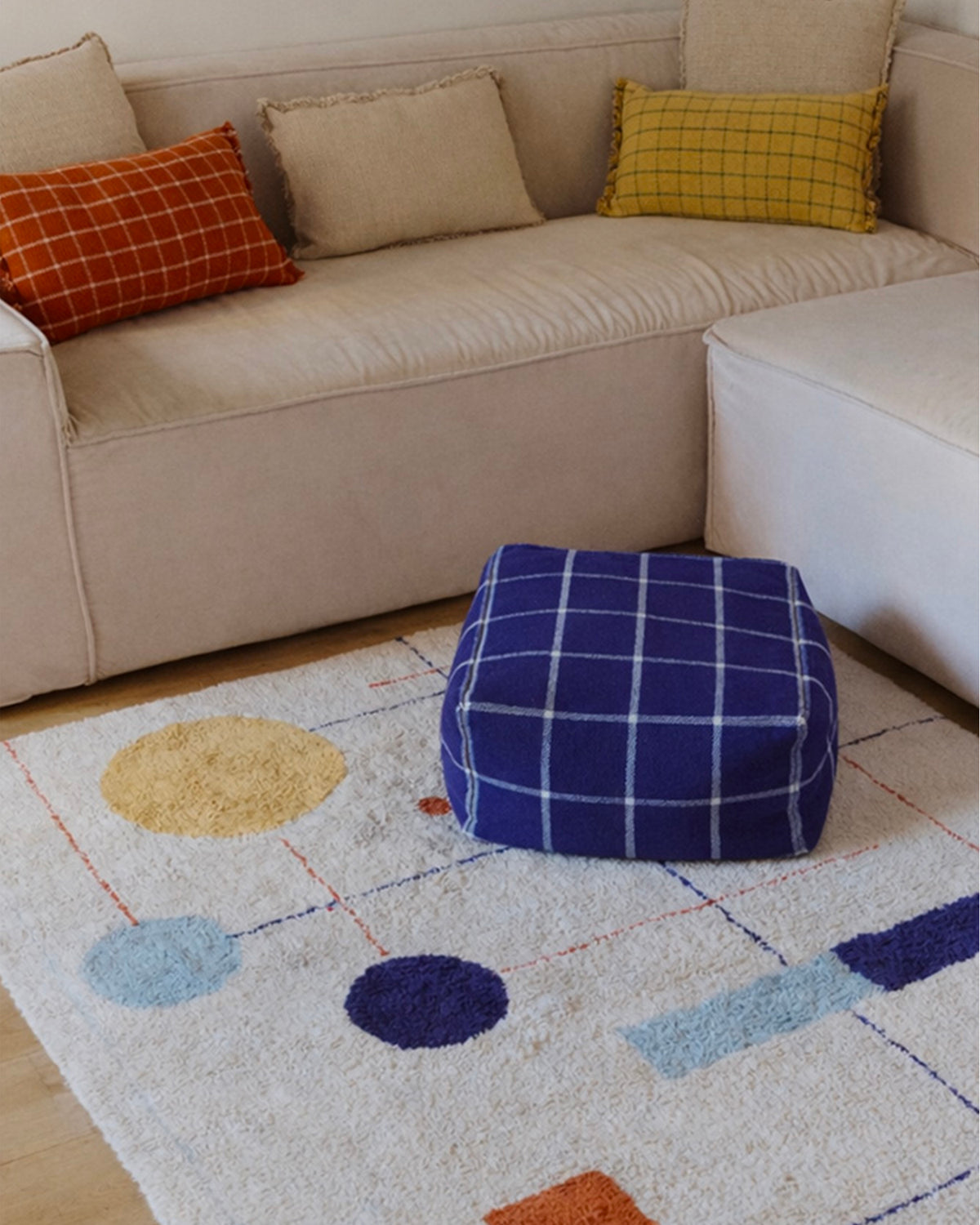 Cuscino intrecciato a mano Geo Block