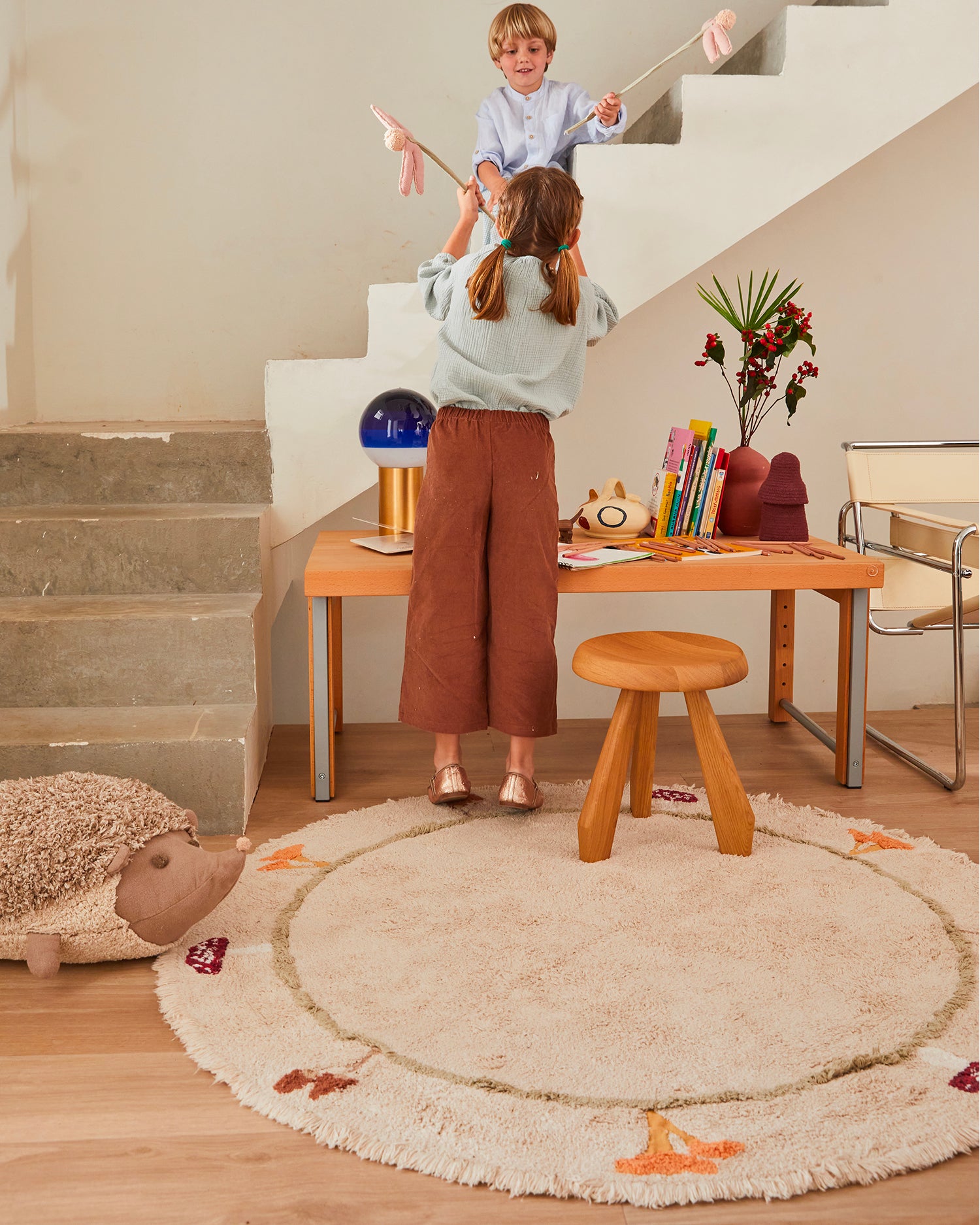 Tappeto lavabile in cotone realizzato a mano Chanterelle