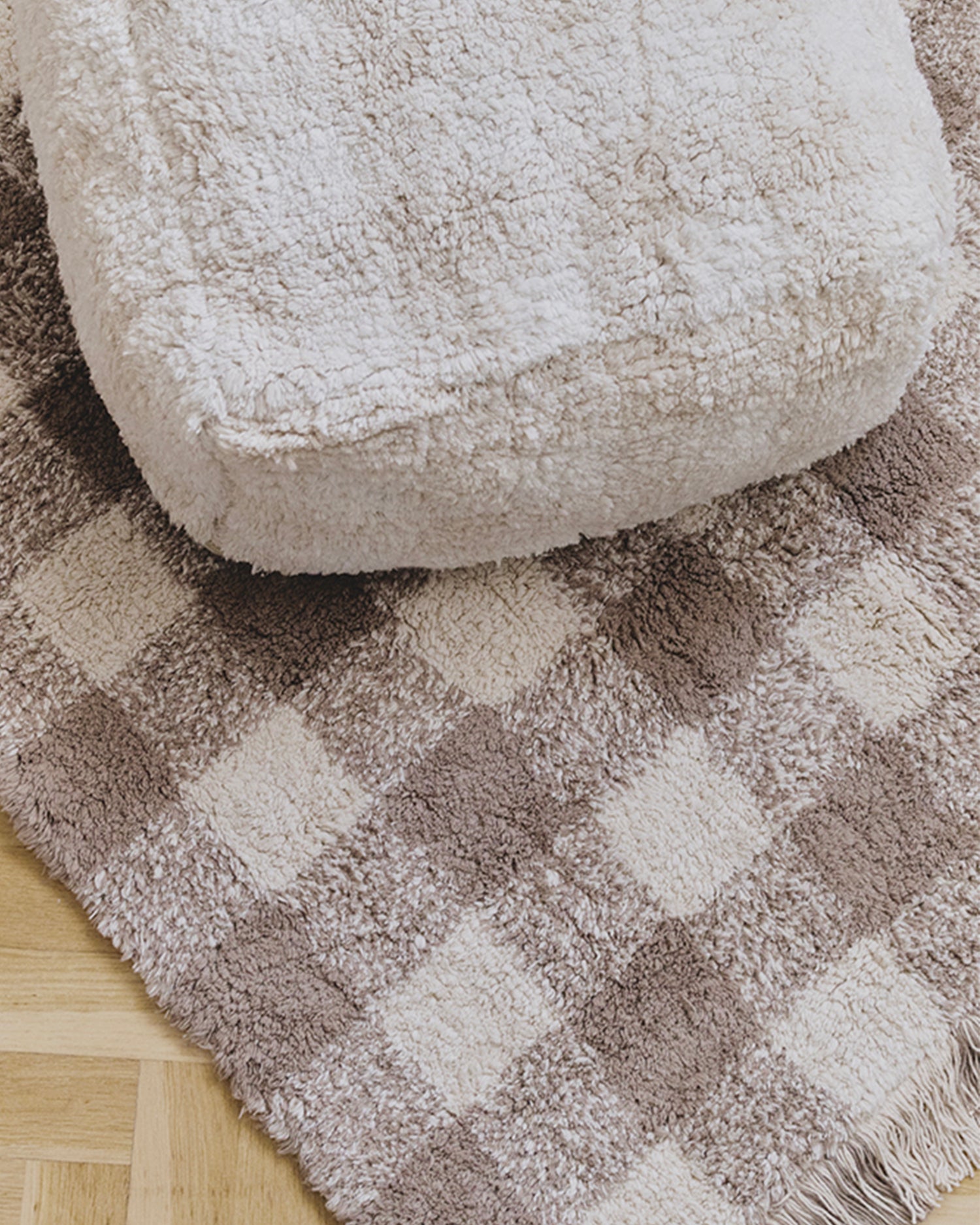 Tappeto lavabile in cotone realizzato a mano Vichy