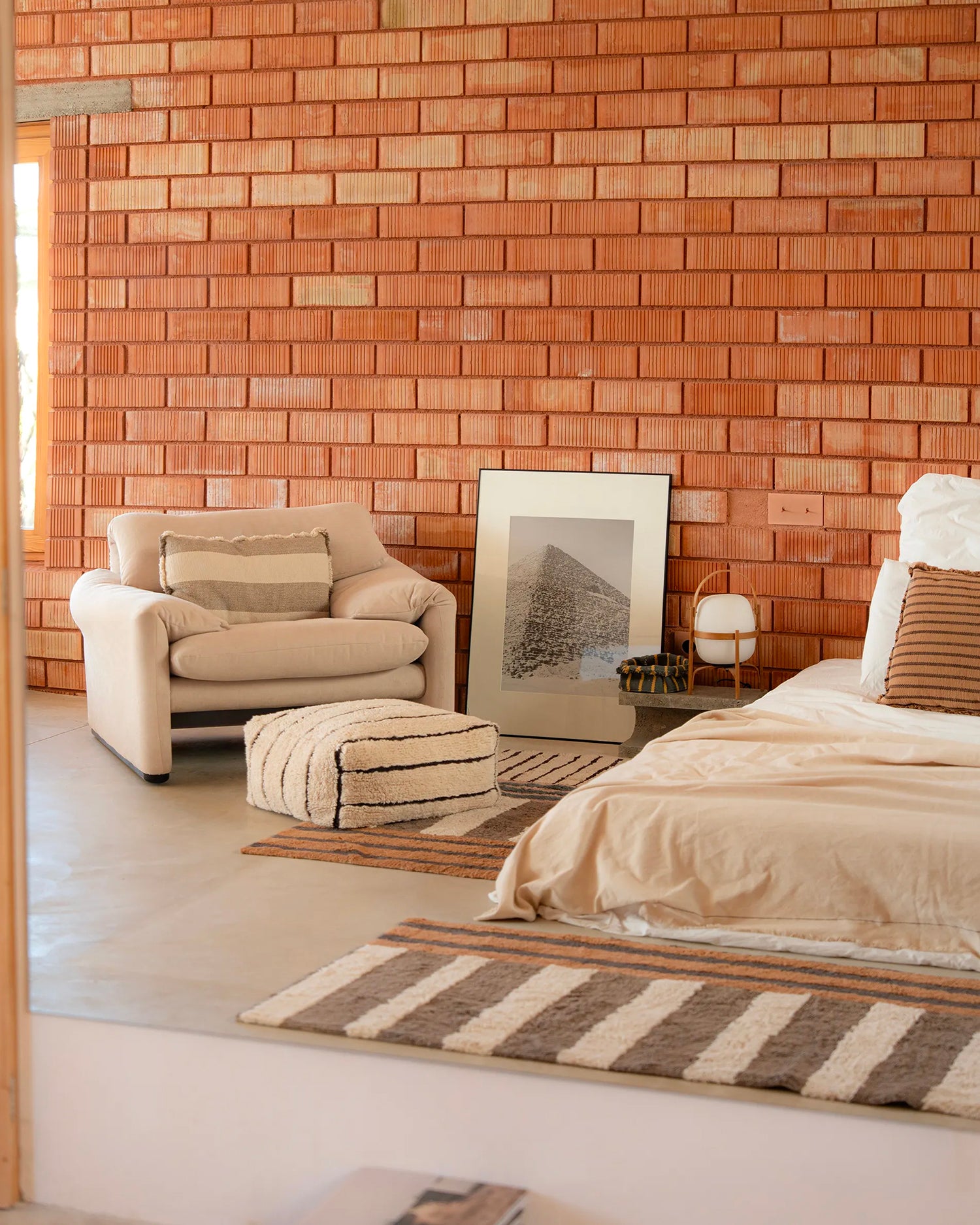 Runner lavabile in cotone realizzato a mano Color on