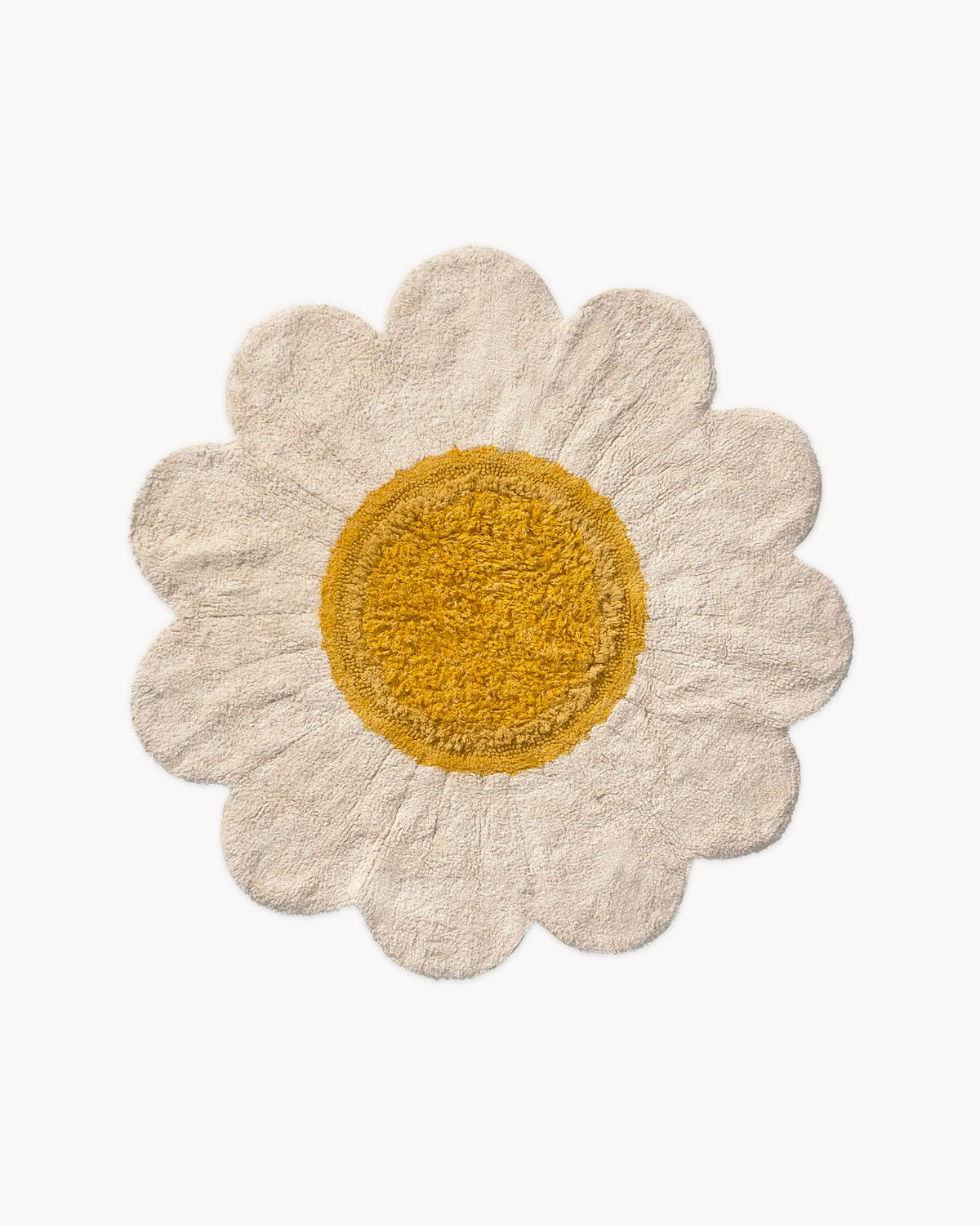 Tappeto lavabile in cotone sagomato White Daisy