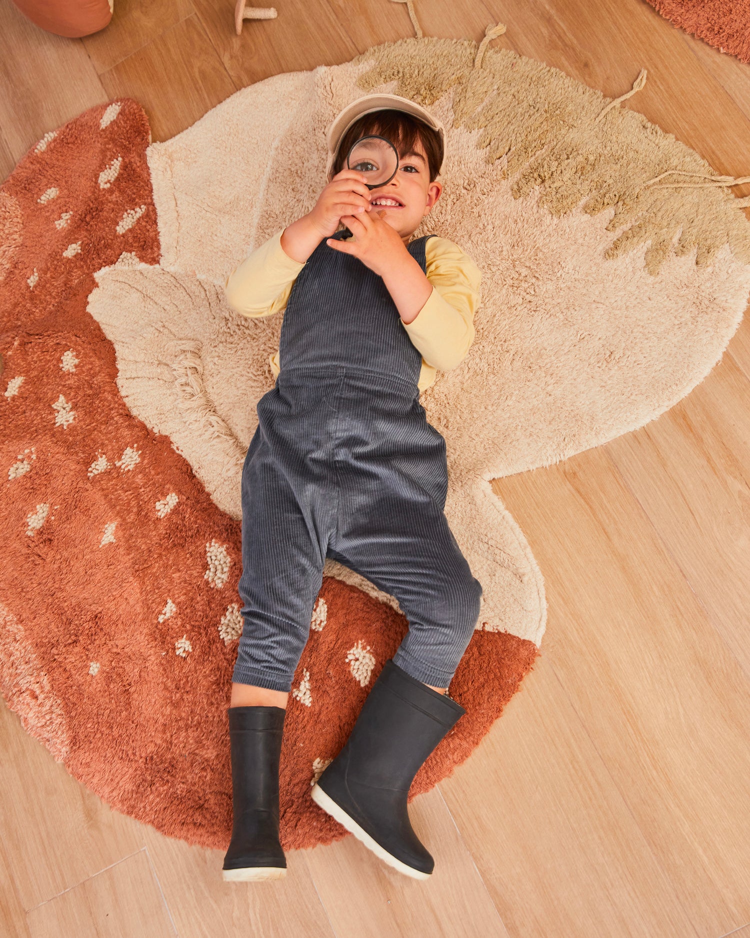 Tappeto lavabile in cotone realizzato a mano Boletus