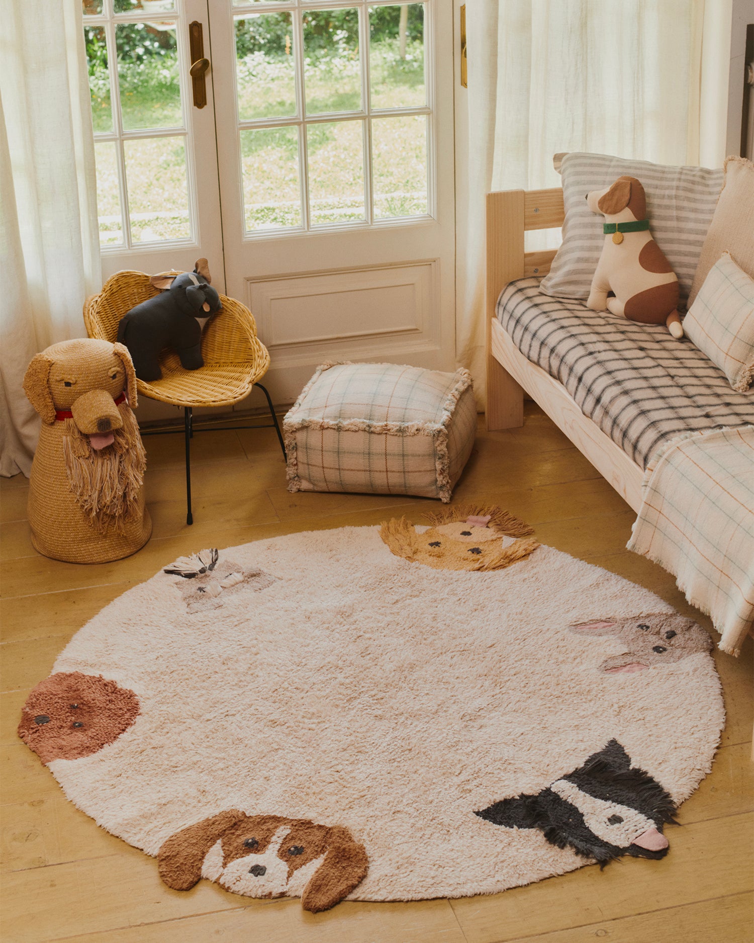 Tappeto lavabile in cotone realizzato a mano Dogs