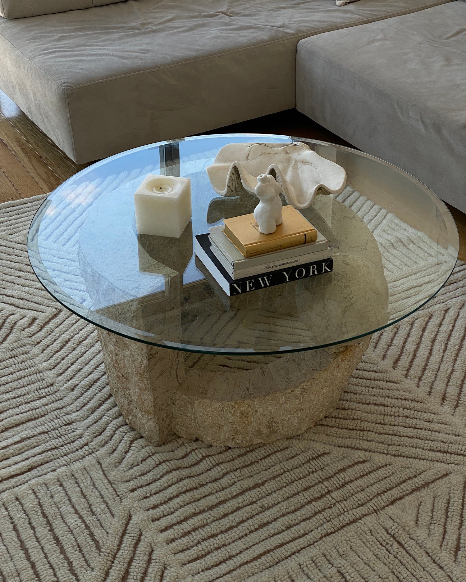 Tappeto lavabile in lana realizzato a mano Almond