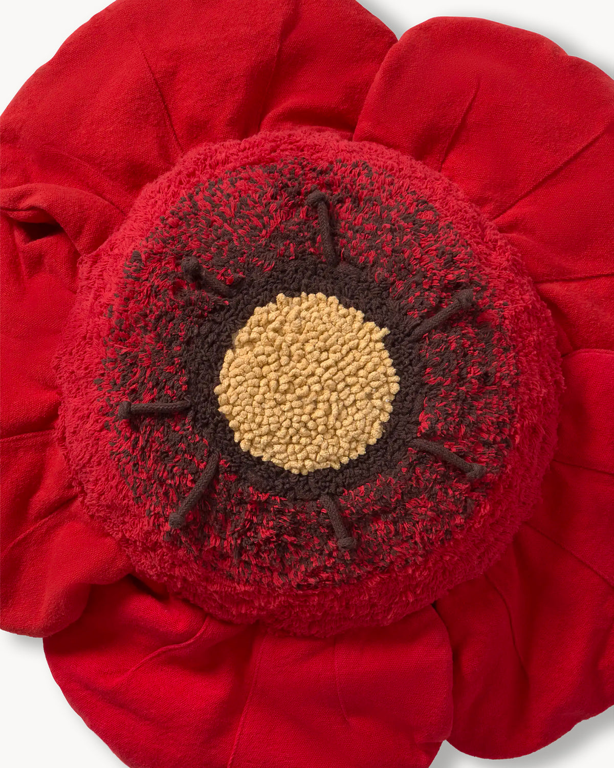 Cuscino da terra in cotone Red Poppy